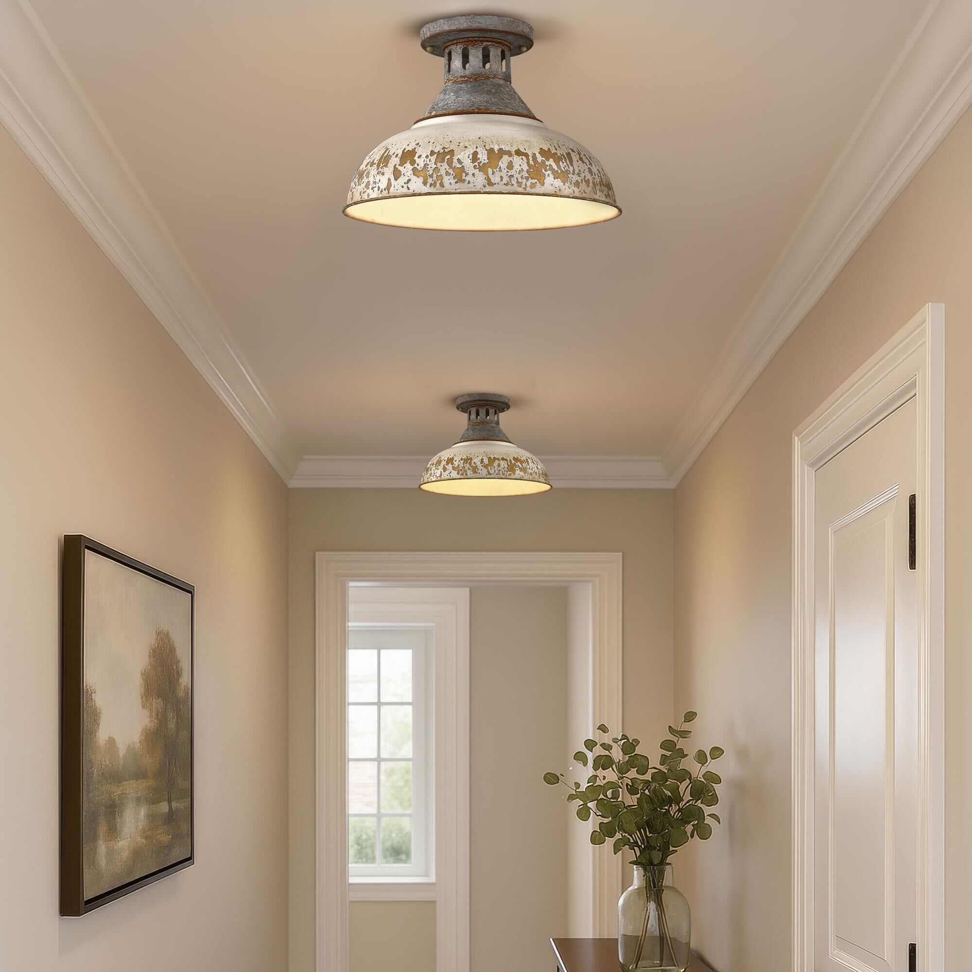 Kinsley 14 Inch 1 Light Semi Flush Mount by Golden Lighting