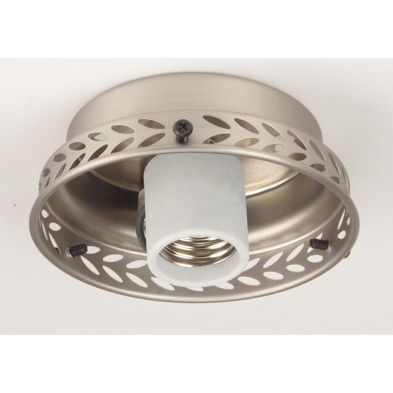 Shown in Brushed Satin Nickel finish and No glass and No shade