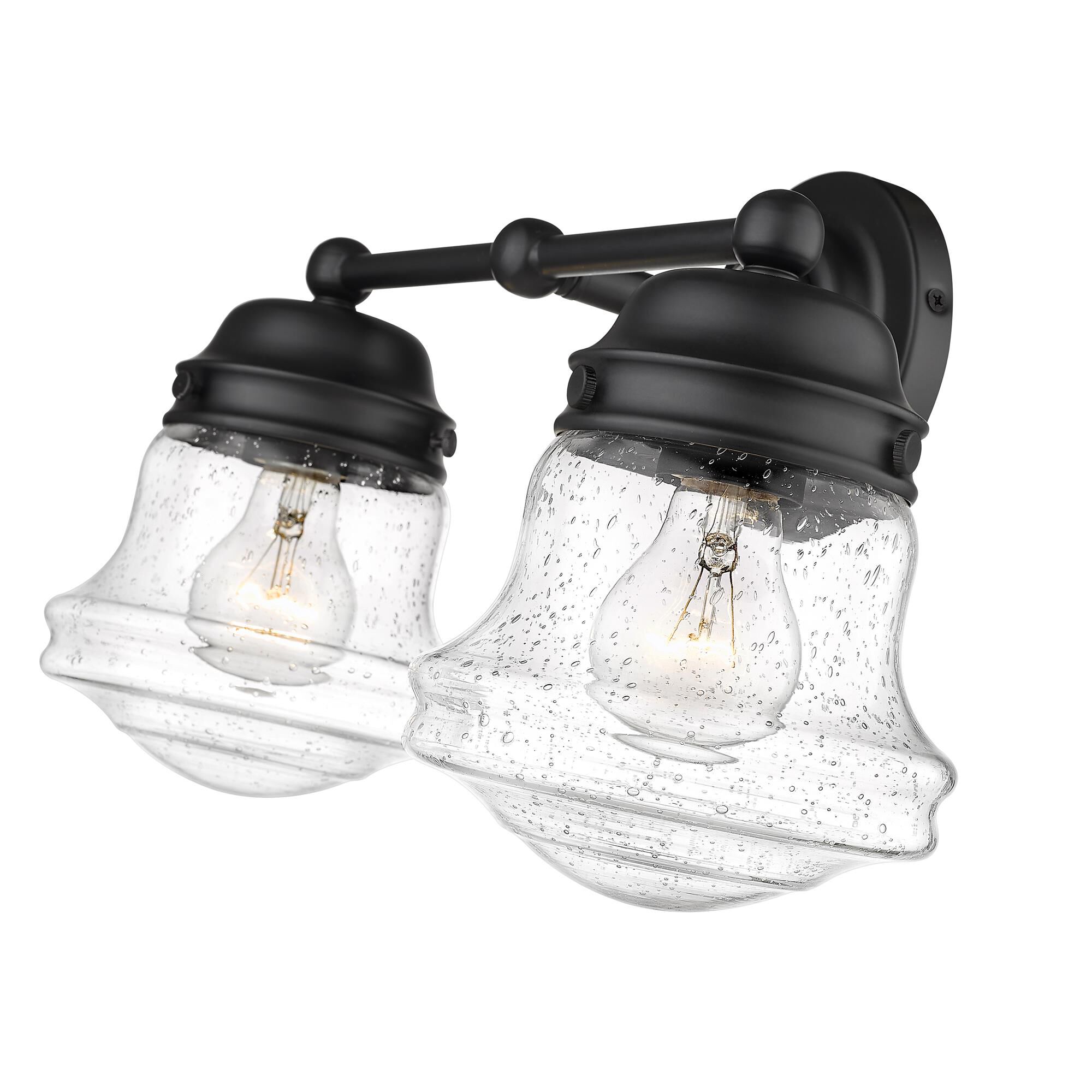 Shown in Matte Black finish and Glass shade