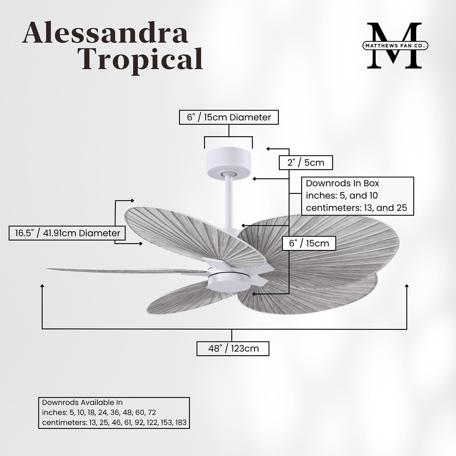 Alessandra Tropical 48 Inch Ceiling Fan by Matthews Fan Company