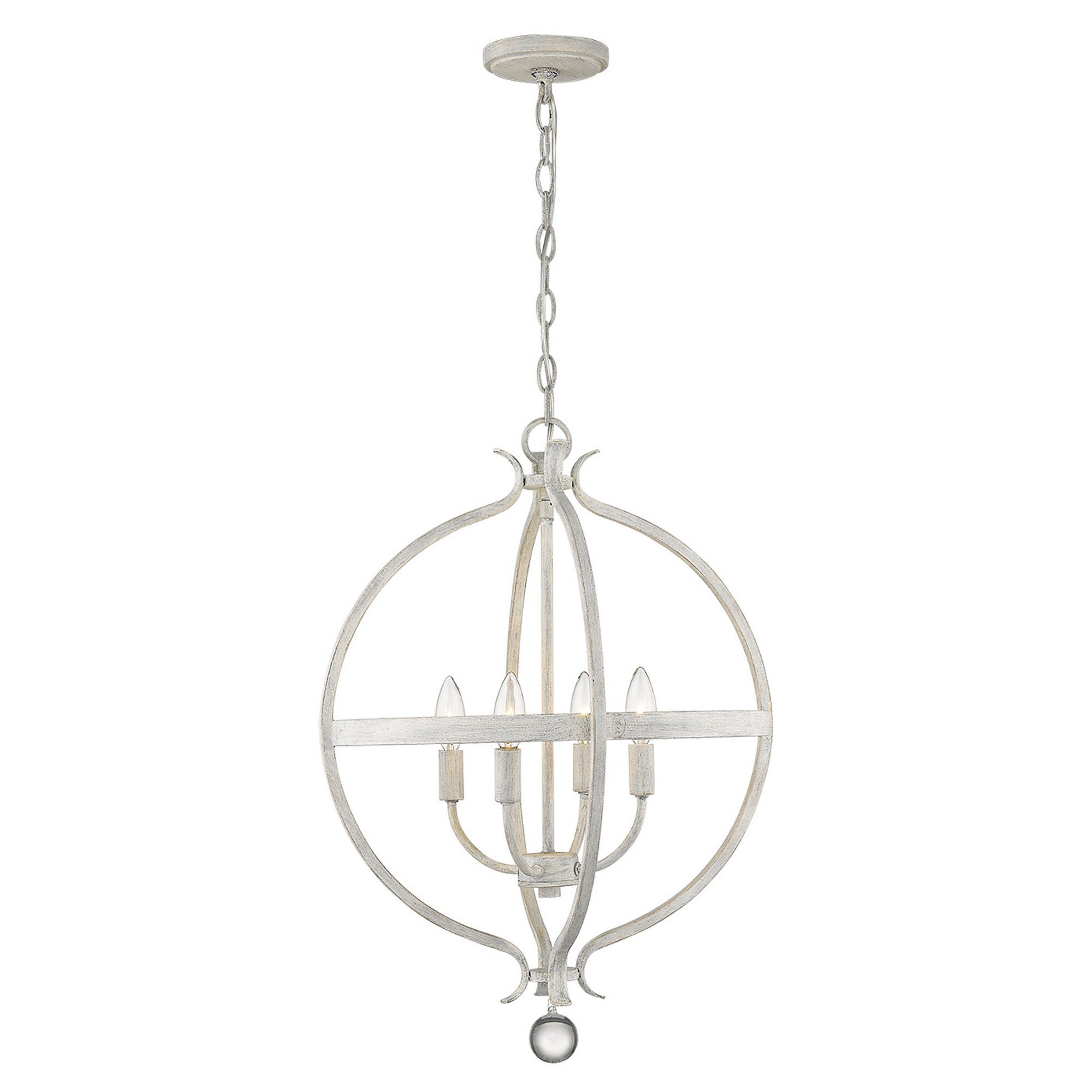 Shown in Country White finish and -- glass and -- shade