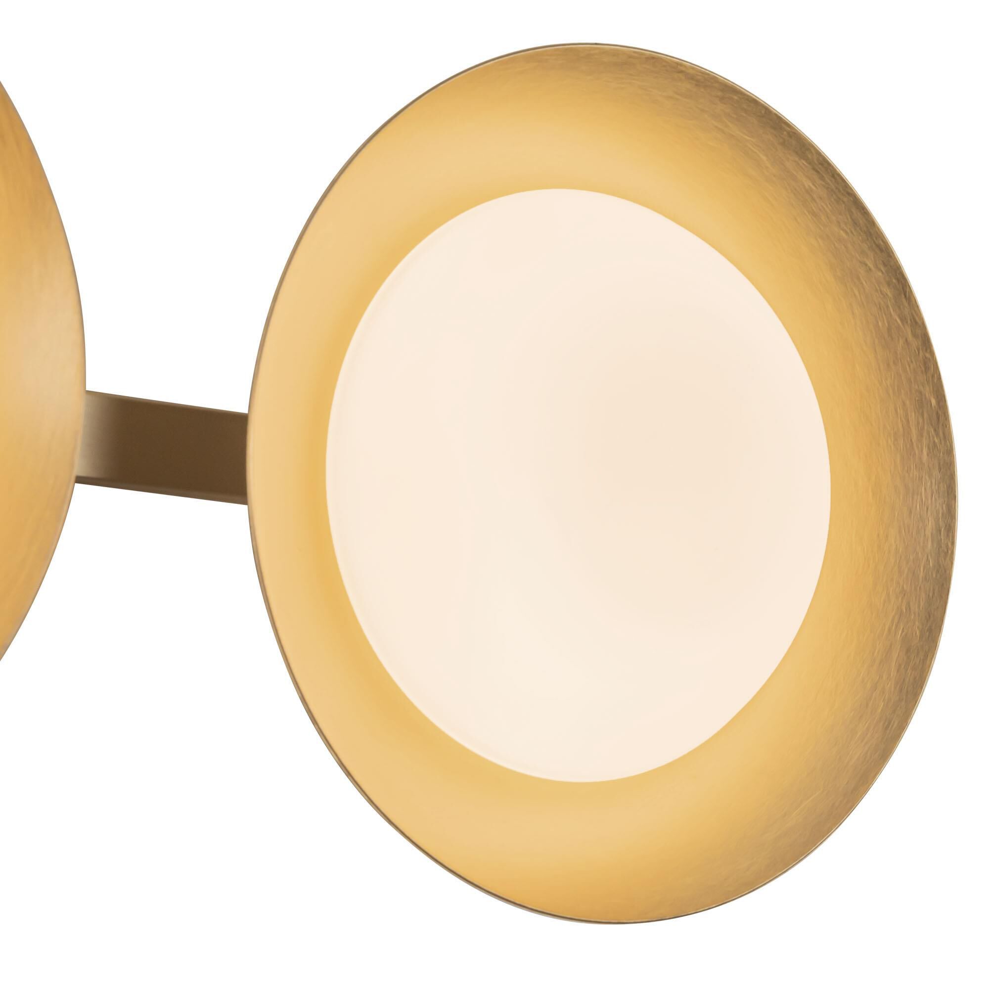 Shown in Brushed Gold finish and Opal glass