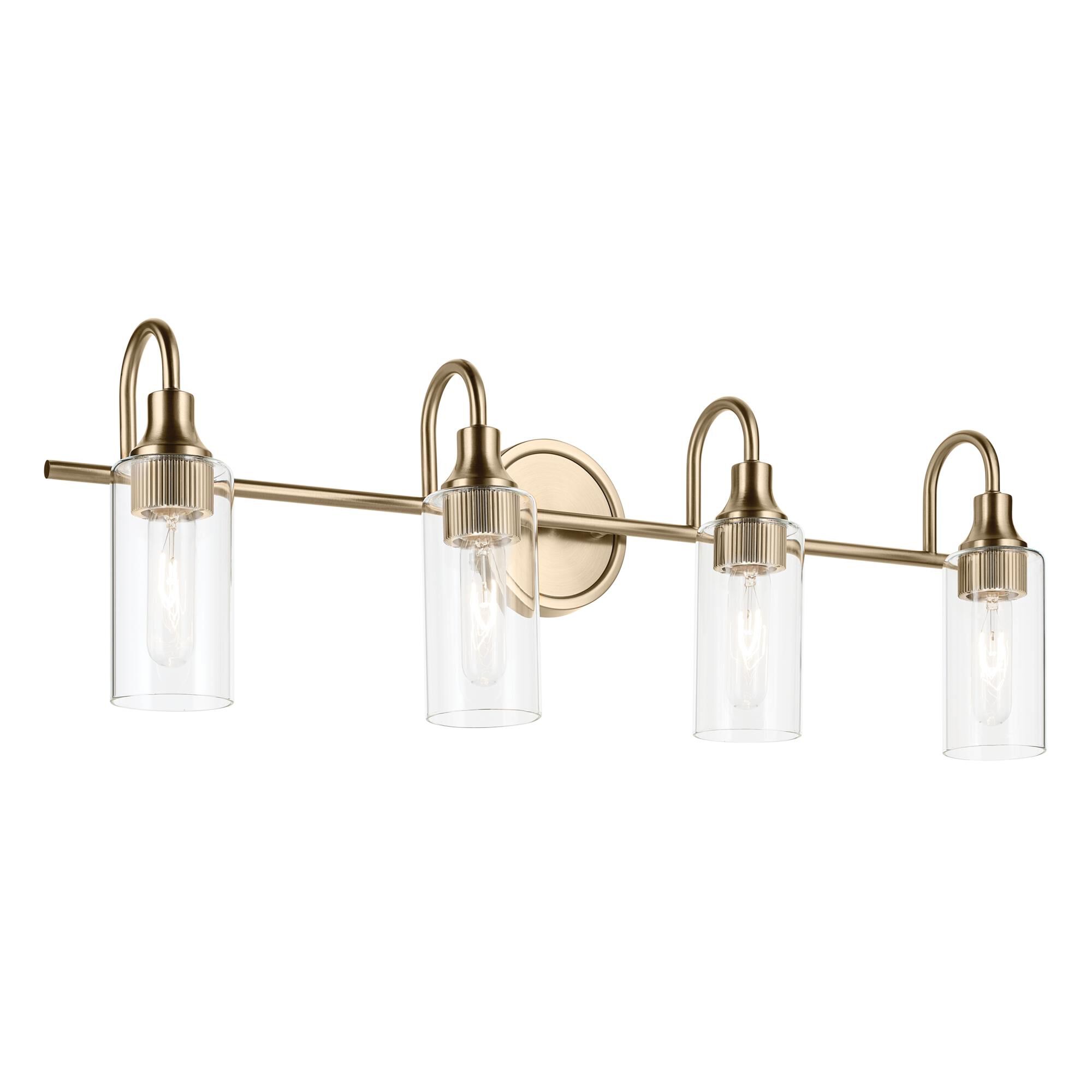 Shown in Champagne Bronze finish and Clear glass