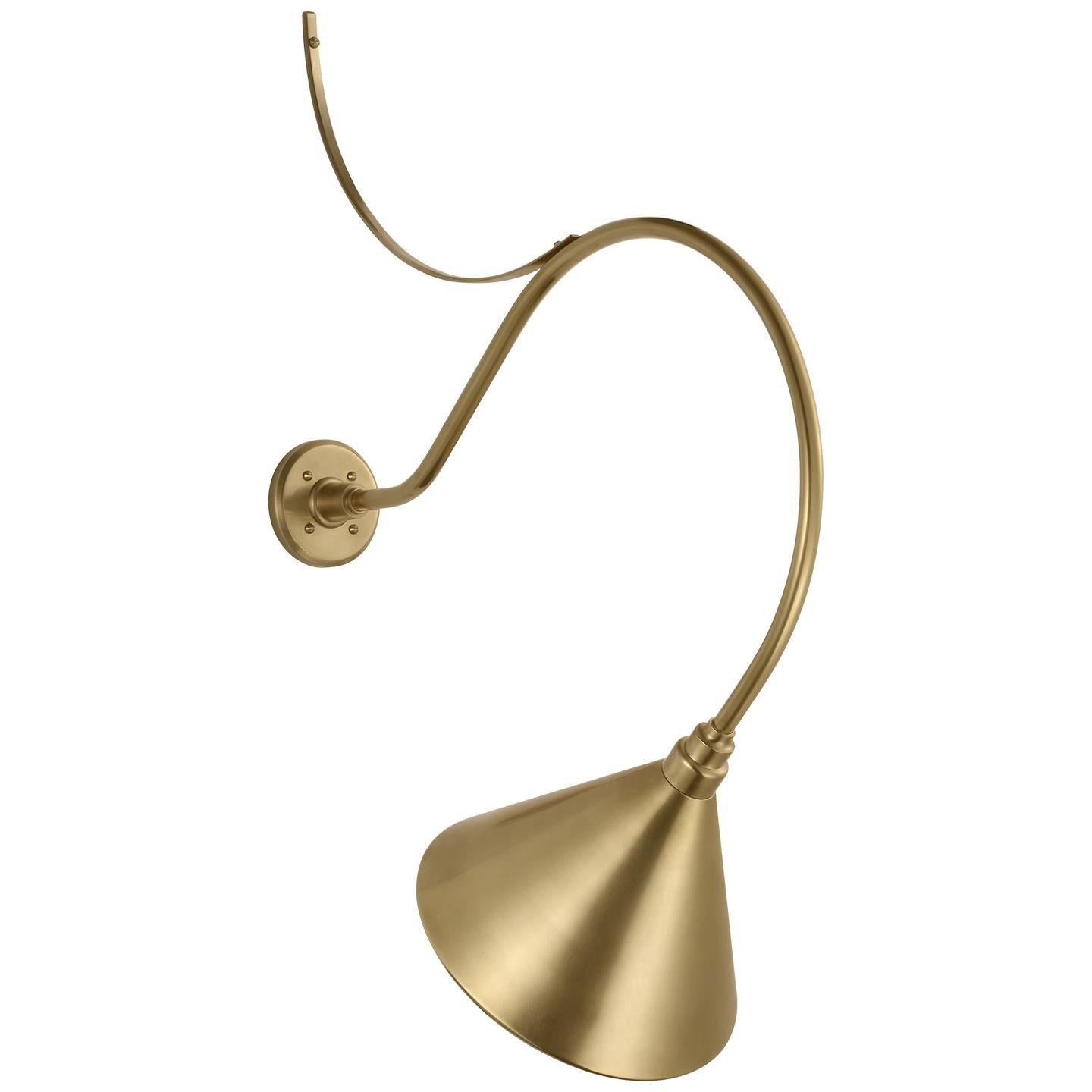 Shown in Hand-Rubbed Antique Brass finish and Gold shade