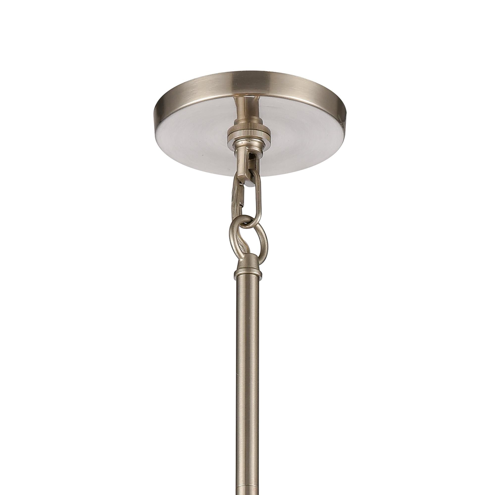 Shown in White finish and White Burlap and Metal shade