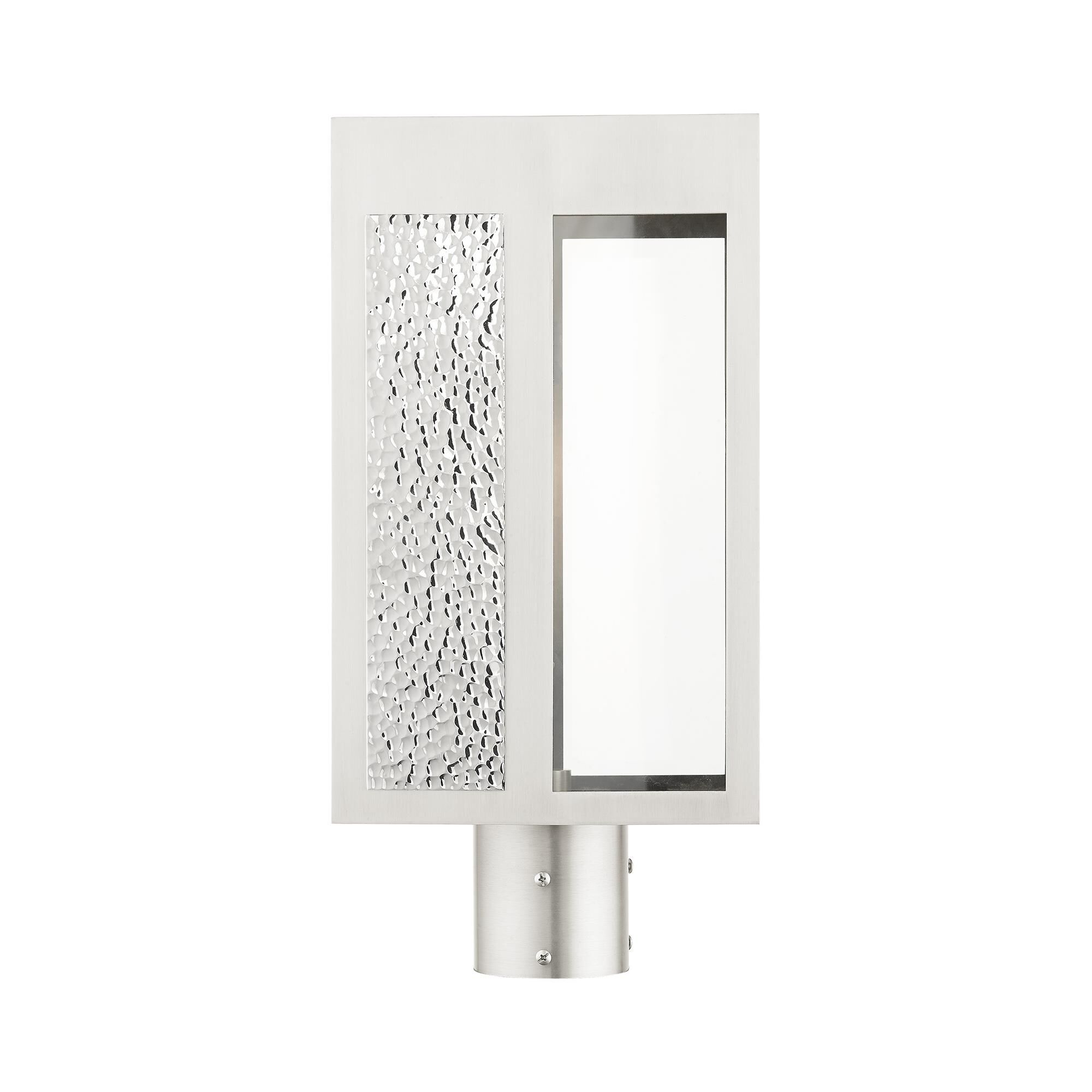 Shown in Brushed Nickel finish and Clear glass