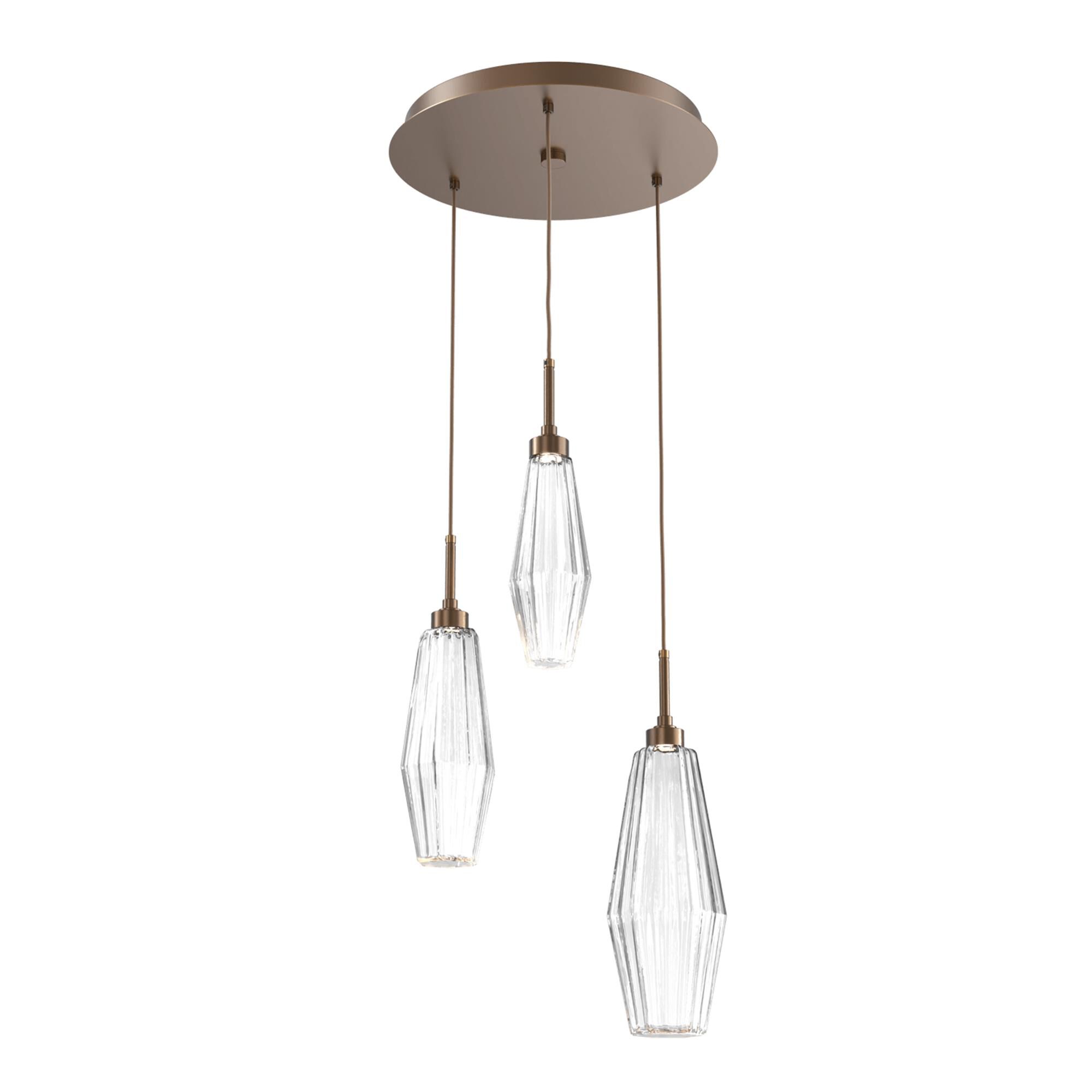 Shown in Flat Bronze finish and Optic Rib Clear glass