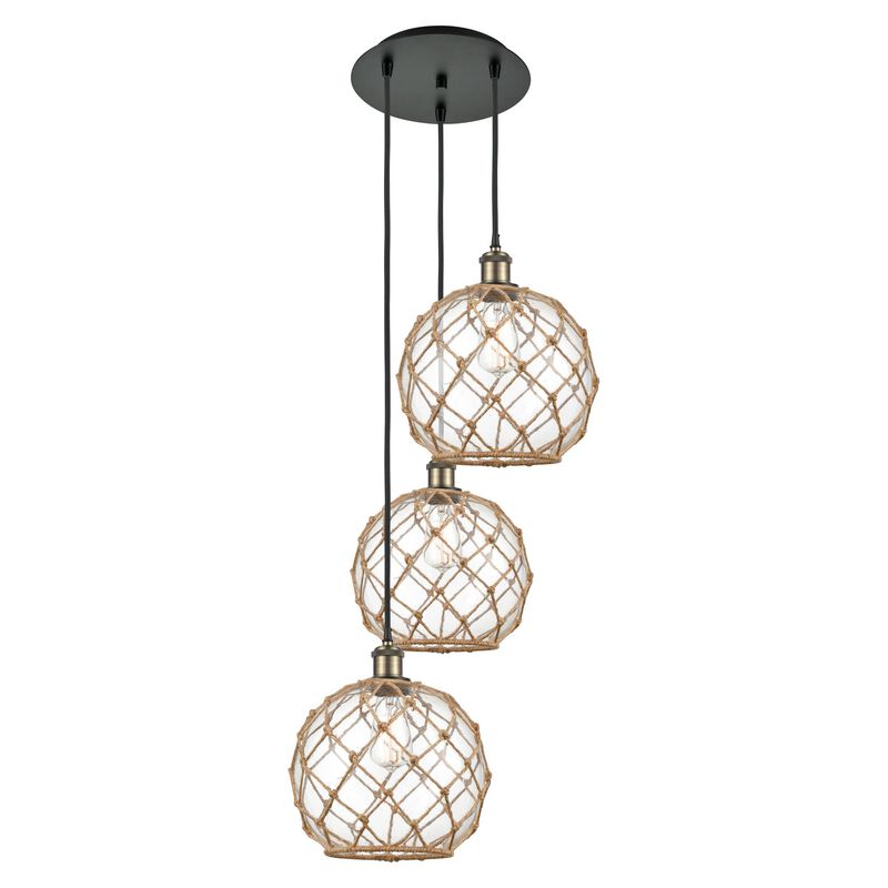 Bruno Marashlian Farmhouse Rope 17 Inch Multi Light Pendant by Innovations Lighting