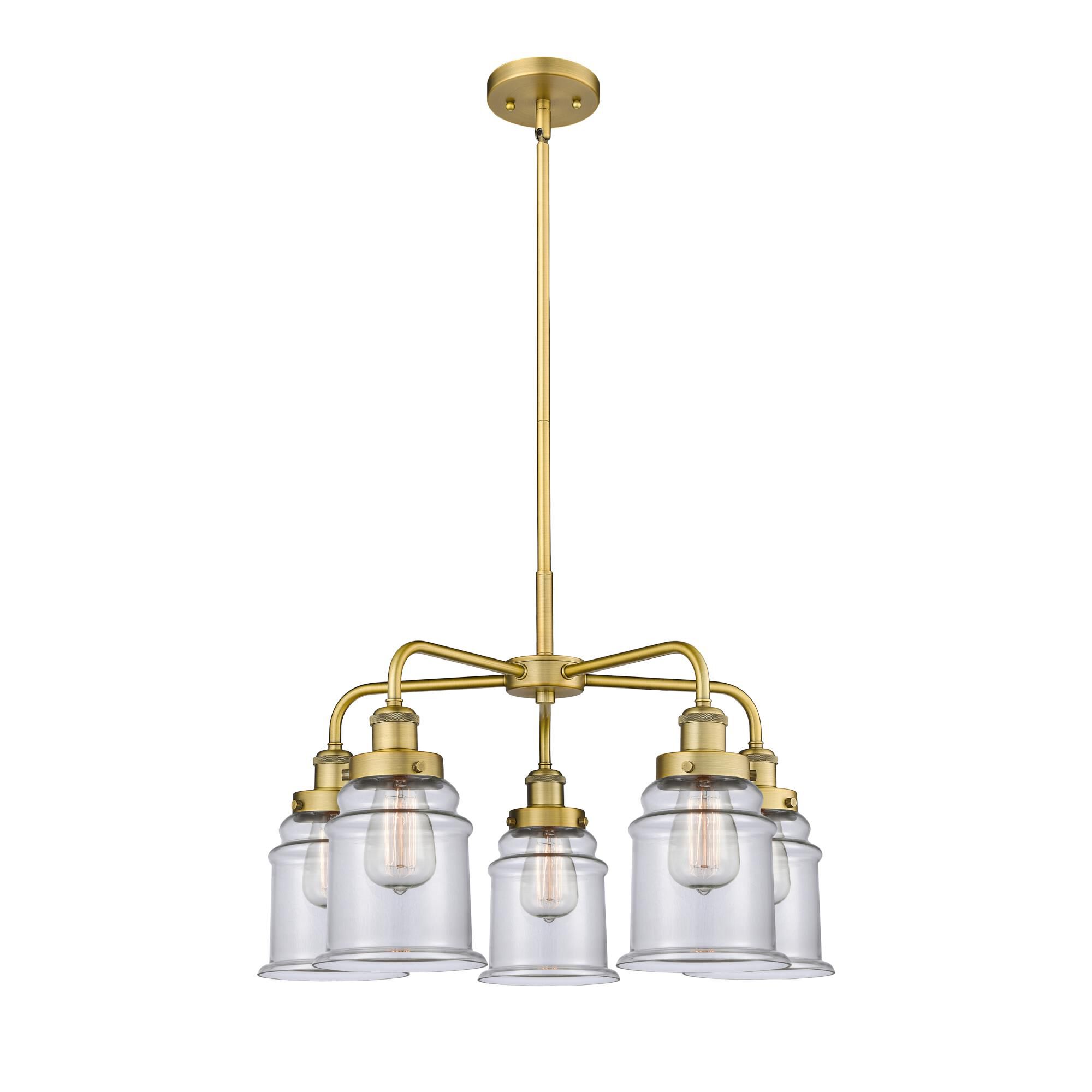 Shown in Brushed Brass finish and Clear glass