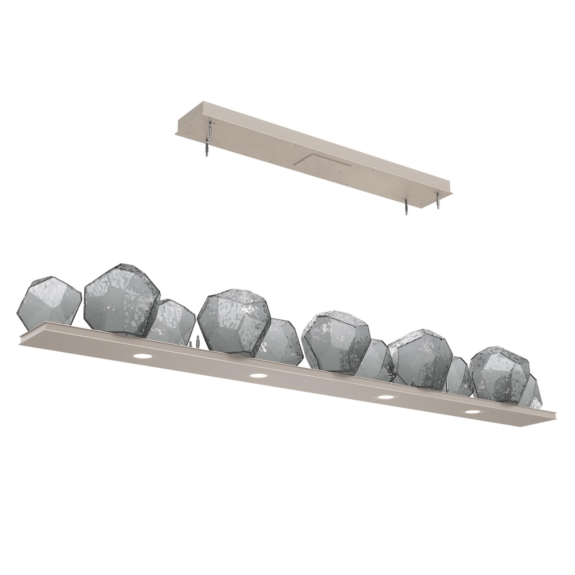 Shown in Beige Silver finish and Smoke glass