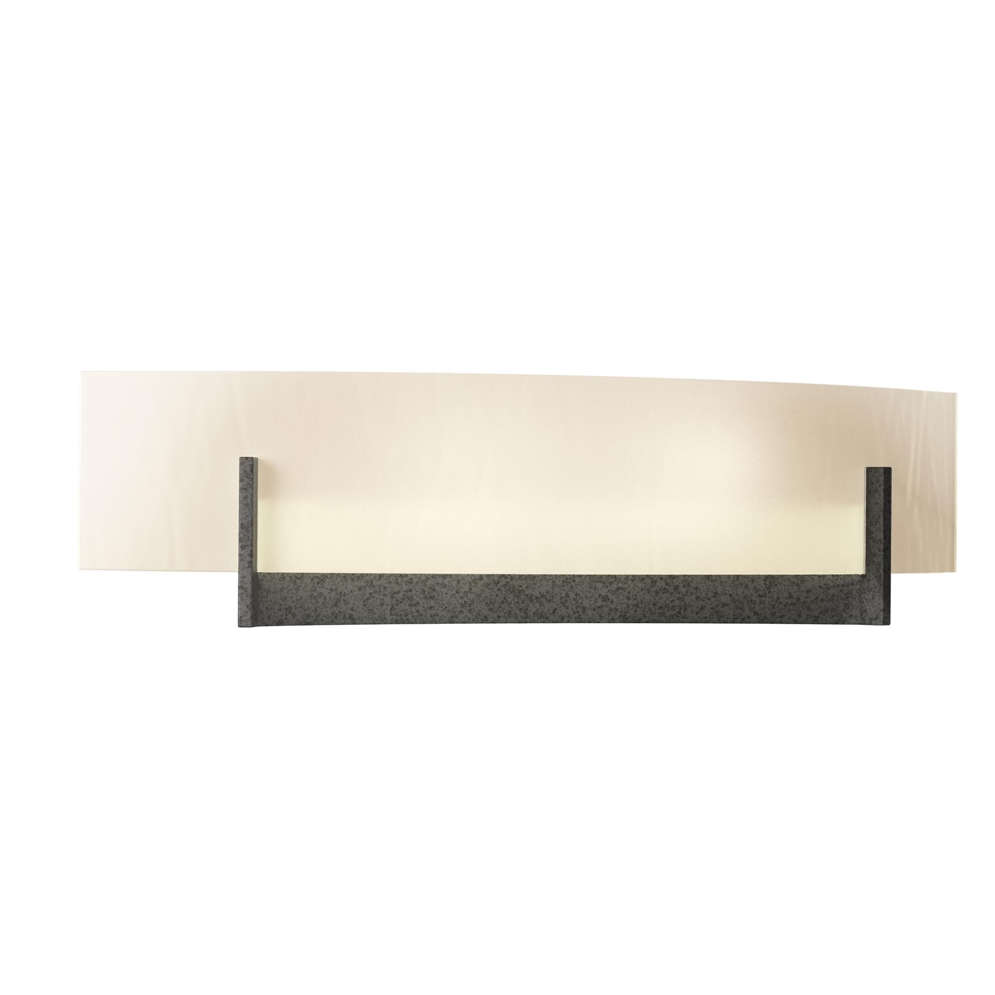 Shown in Natural Iron finish and White Art  glass