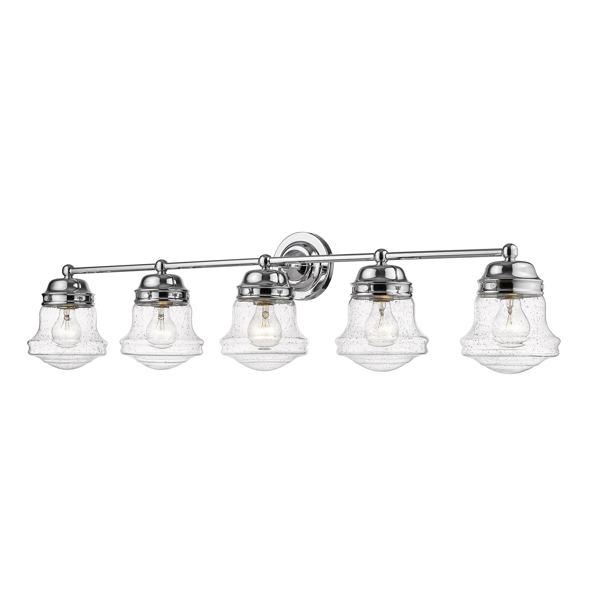 Shown in Chrome finish and Glass shade