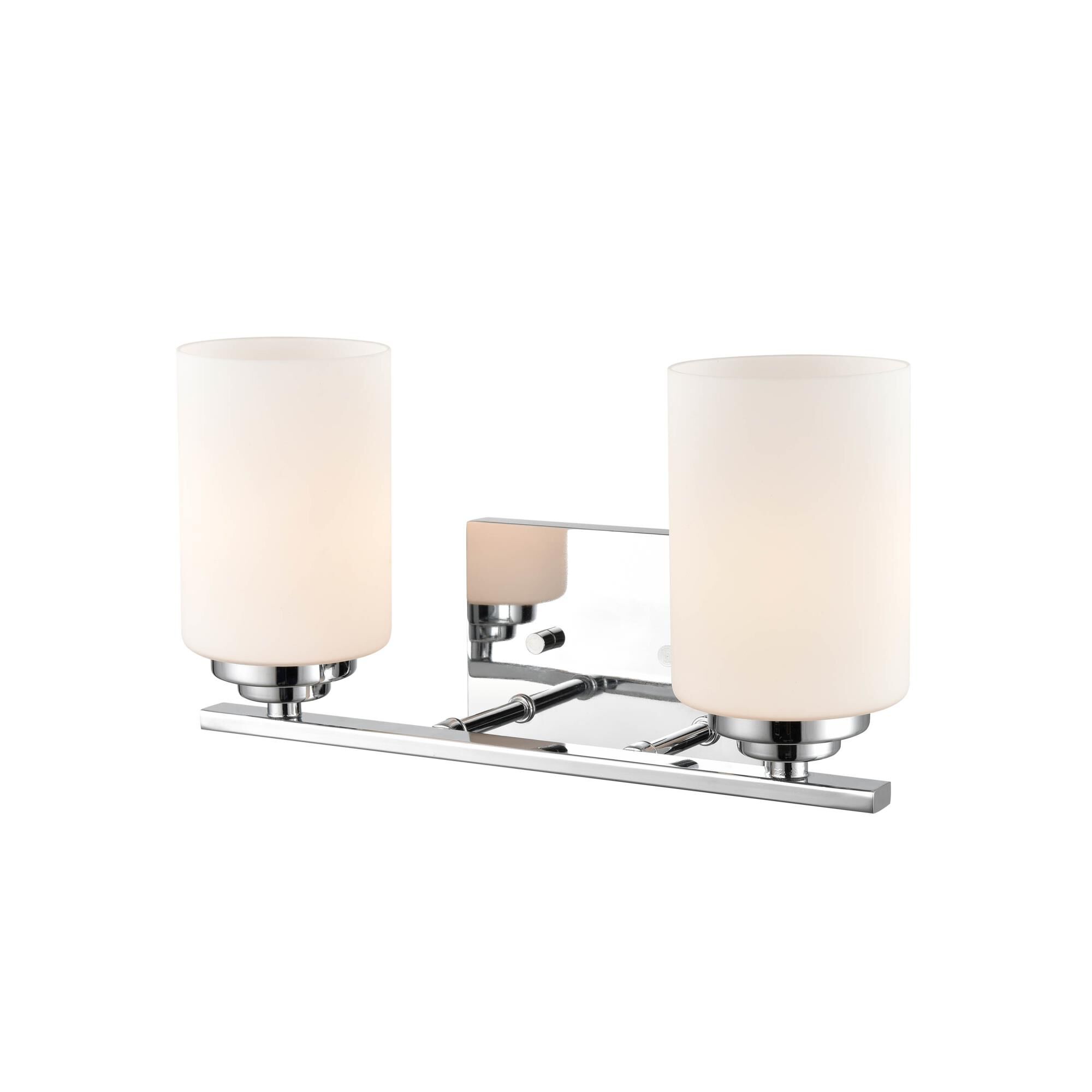 Shown in Chrome finish and Etched White glass