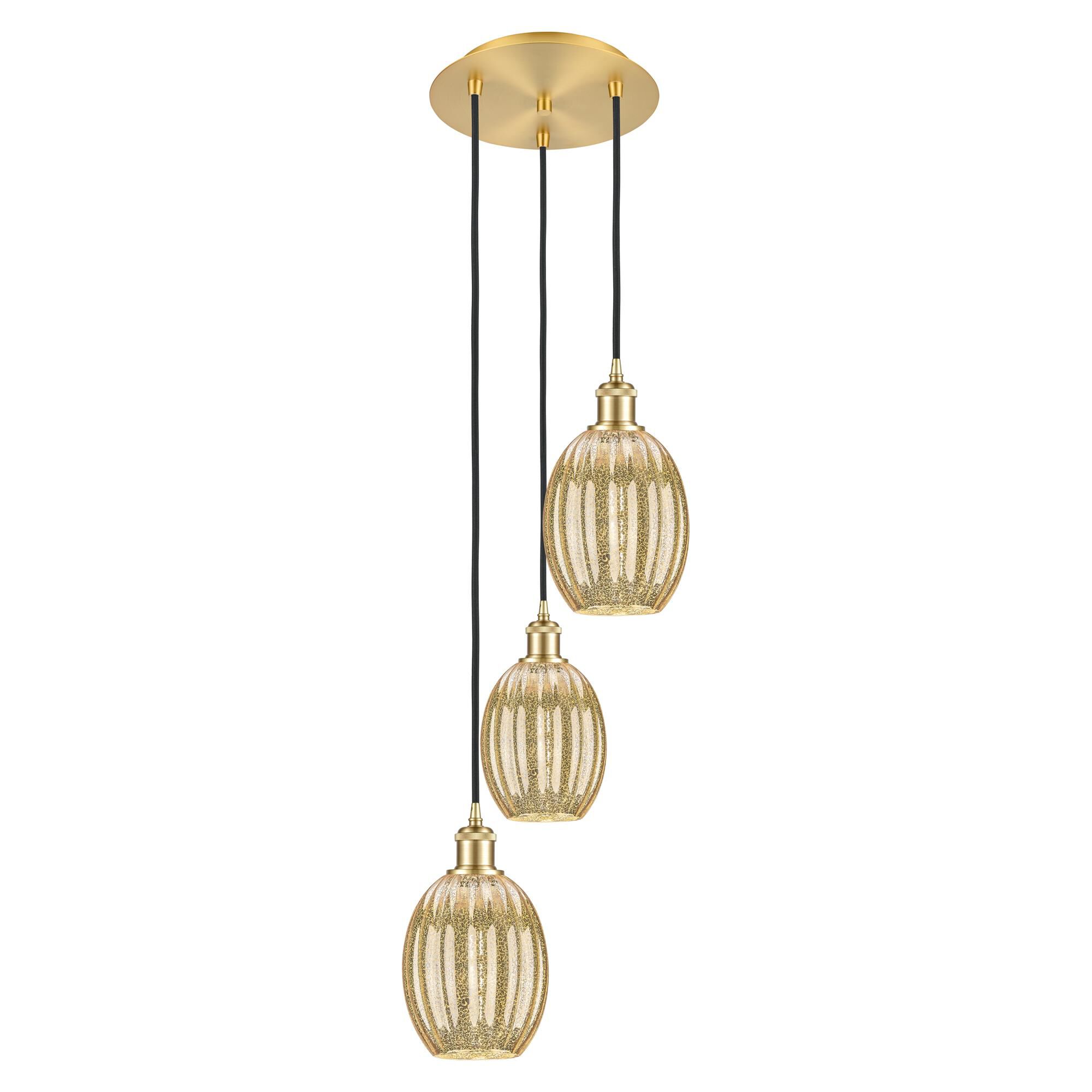 Shown in Satin Gold finish and Mercury glass