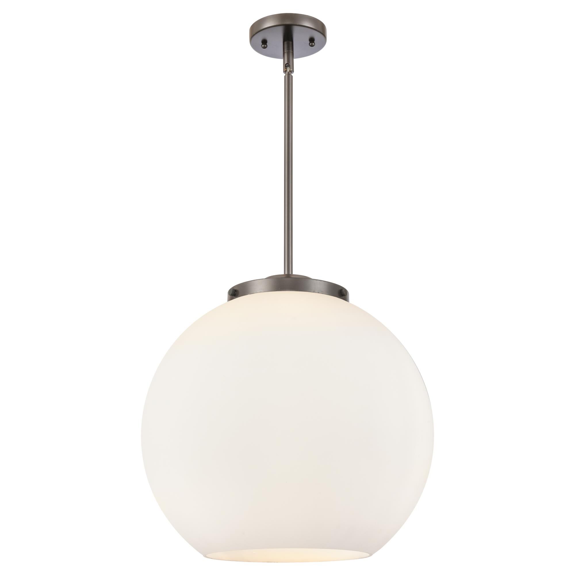 Shown in Oil Rubbed Bronze finish and Matte White glass