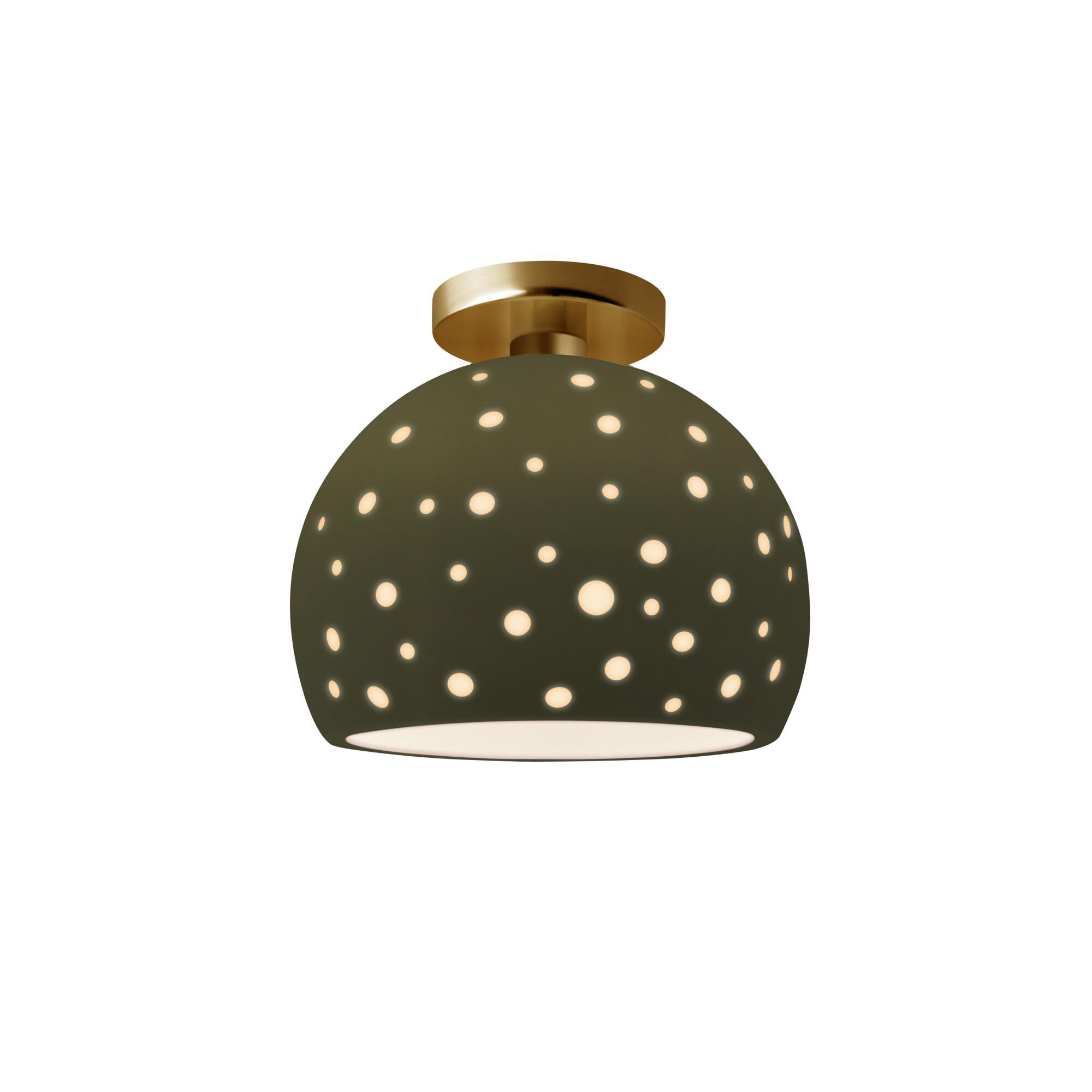 Perforated Globe 10 Inch Semi Flush Mount by Justice Design Group