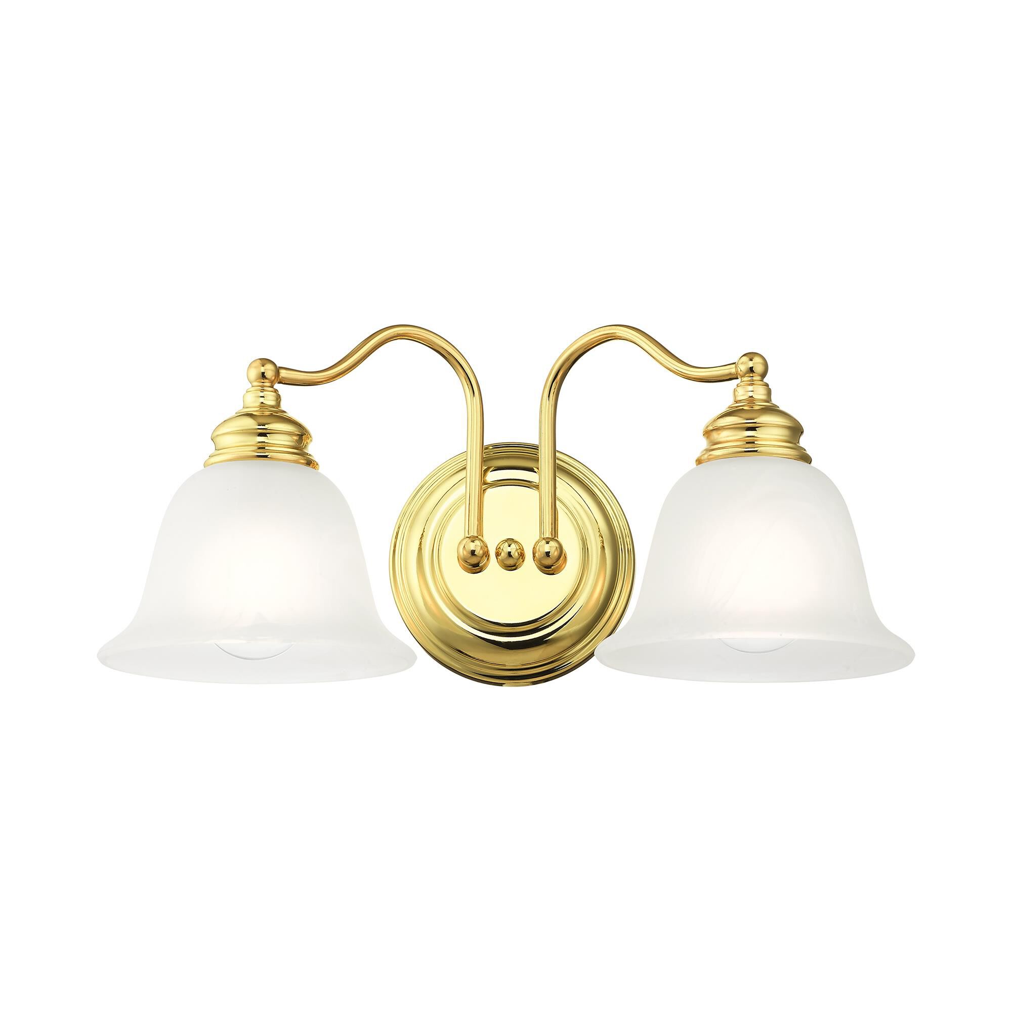 Shown in Polished Brass finish and White Alabaster glass