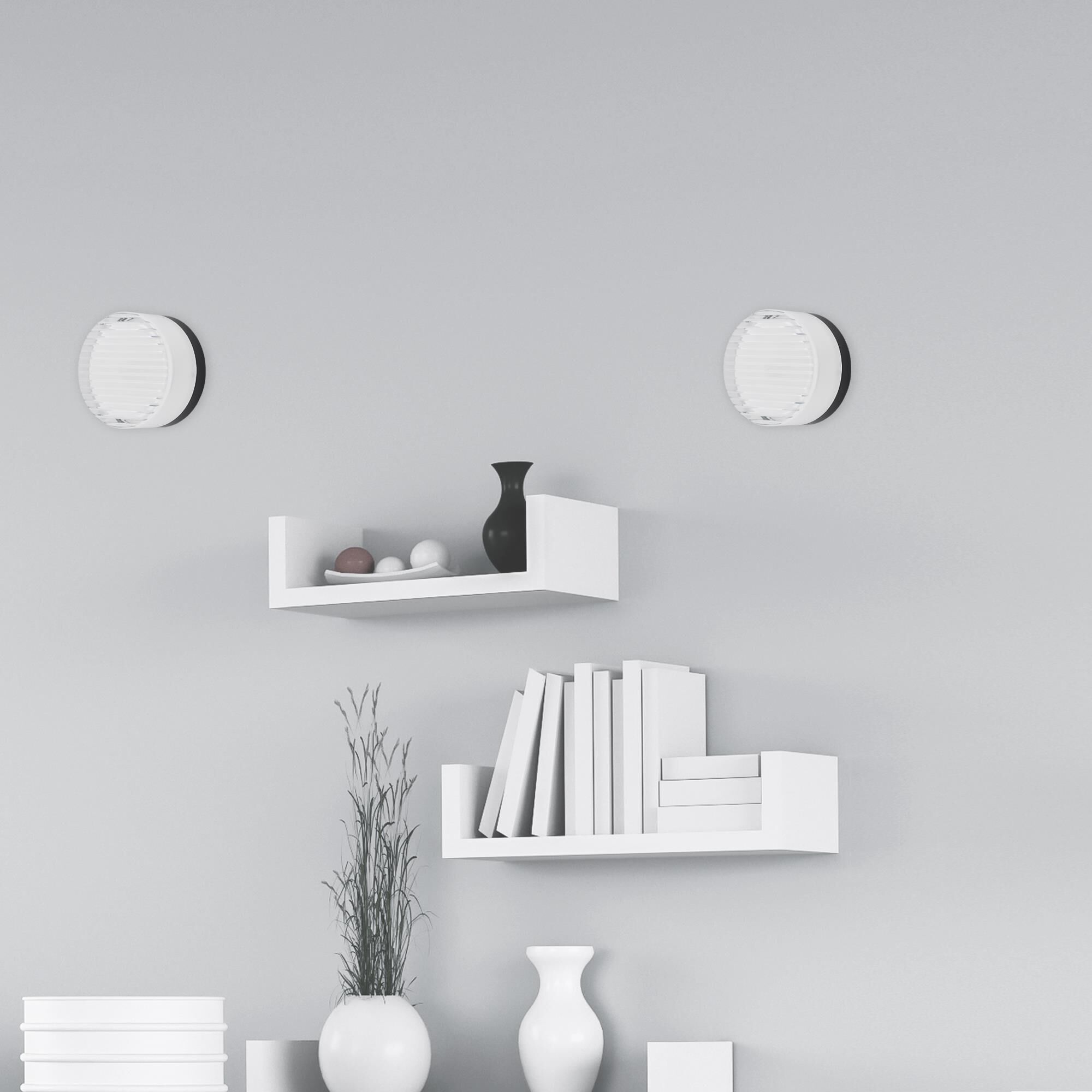 Shown in Matte Black finish and White shade