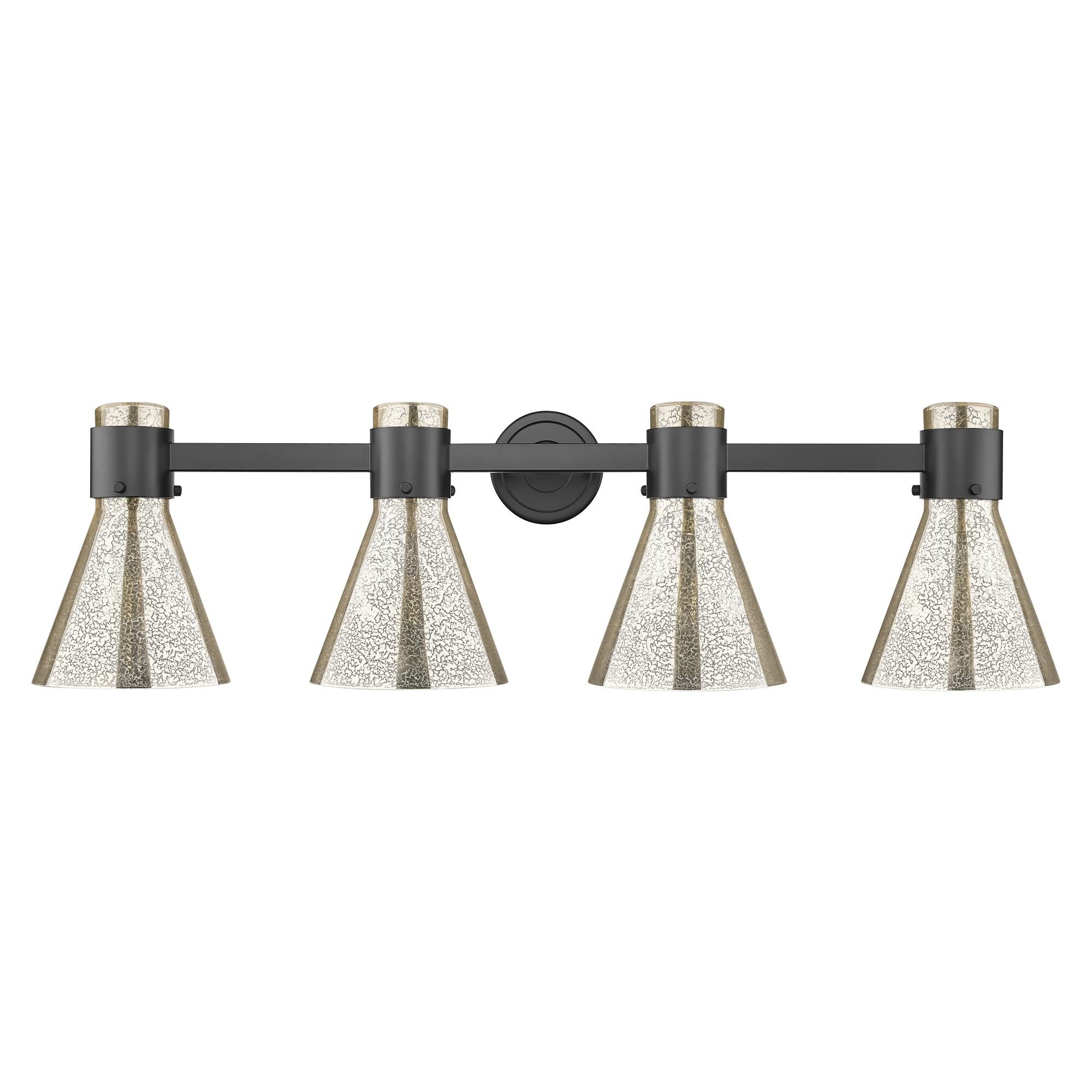 Shown in Matte Black finish and Mercury glass