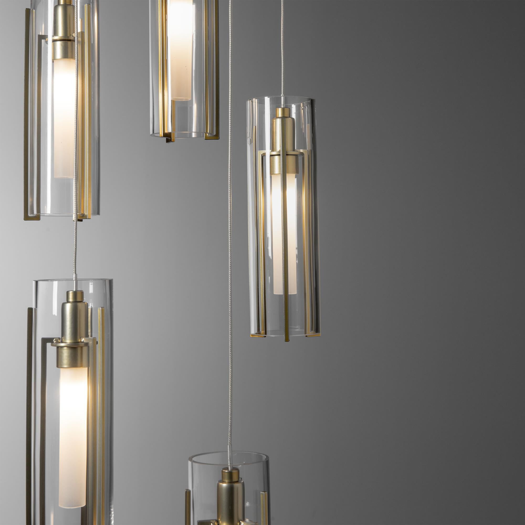 Shown in Modern Brass finish and Clear glass and Clear Glass shade