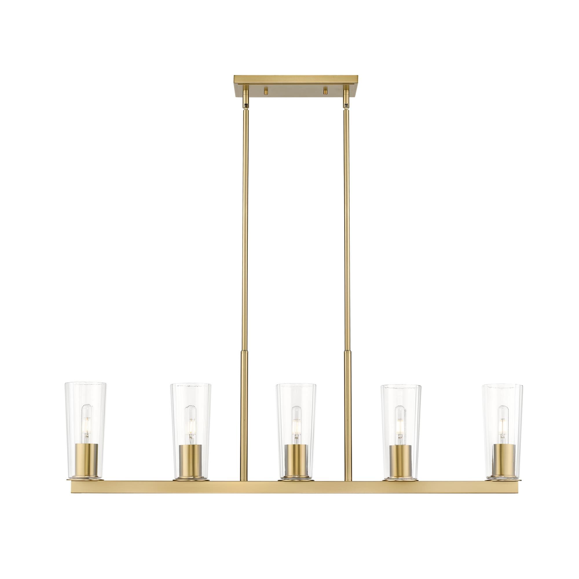 Shown in Modern Gold finish and Clear glass and Clear shade