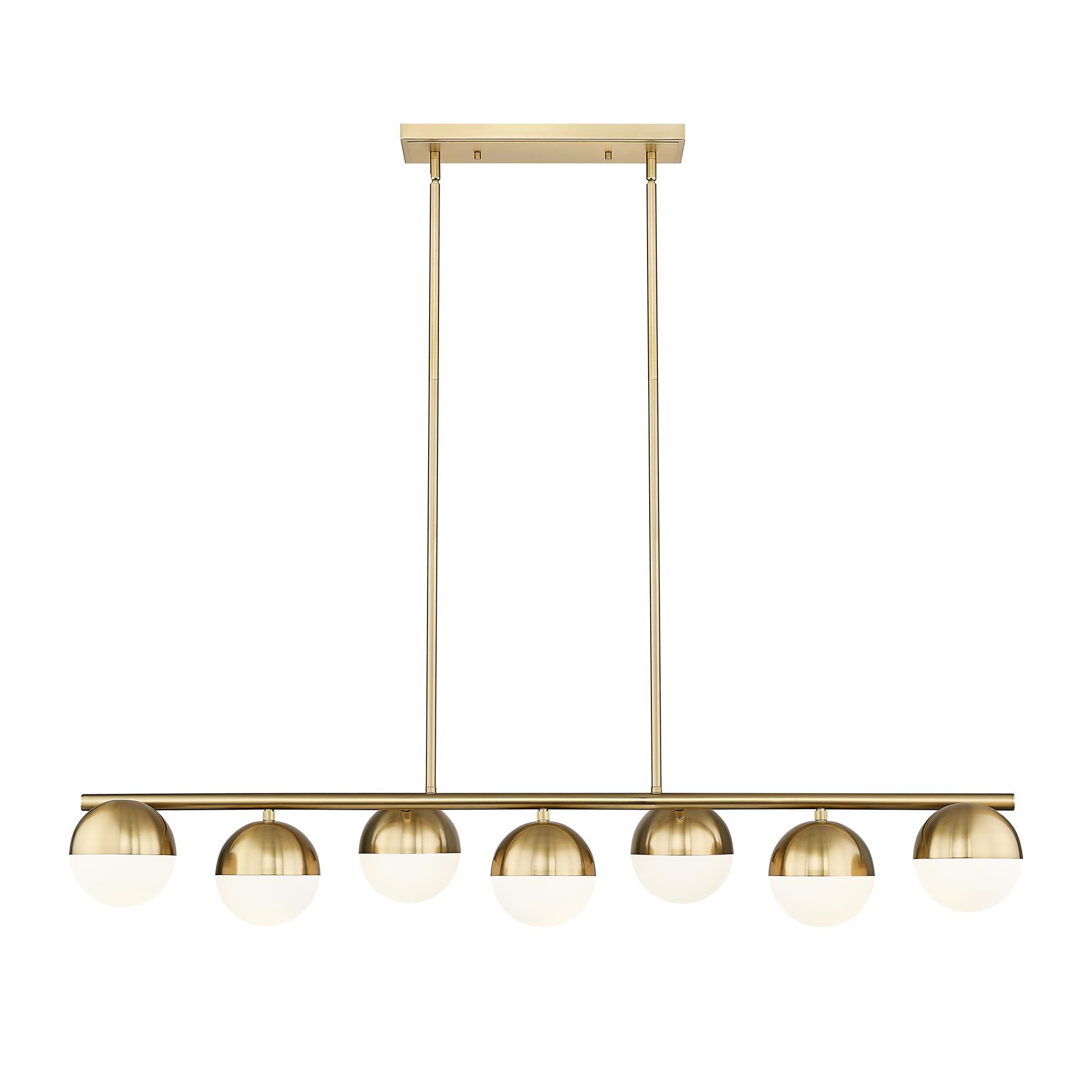 Shown in Modern Gold finish and Matte Opal glass and Matte Opal shade