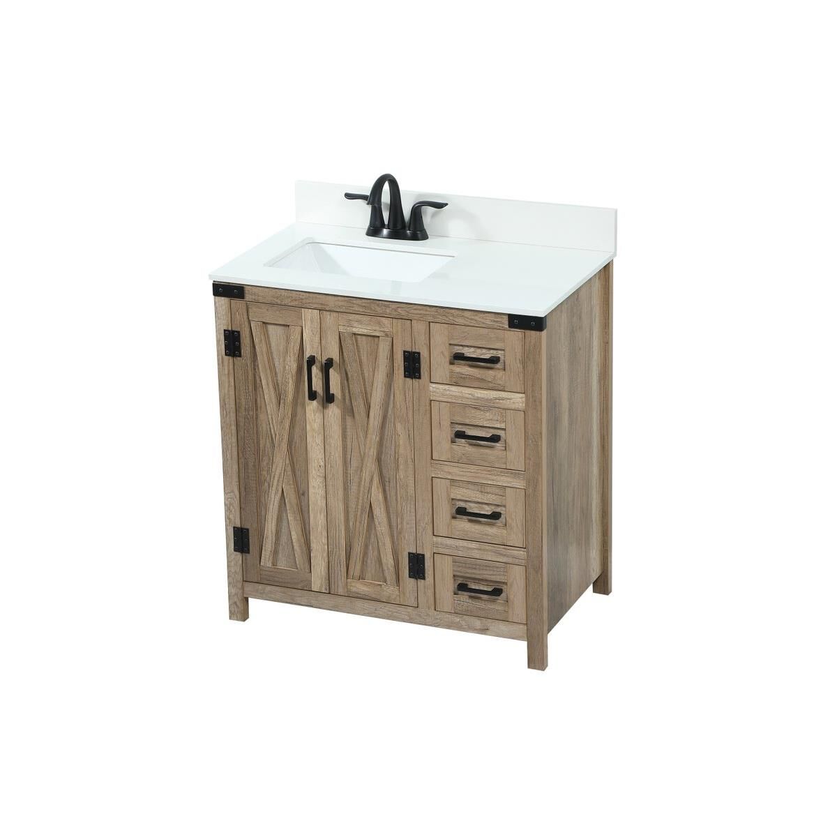 Shown in Natural Oak finish and With Backsplash accent