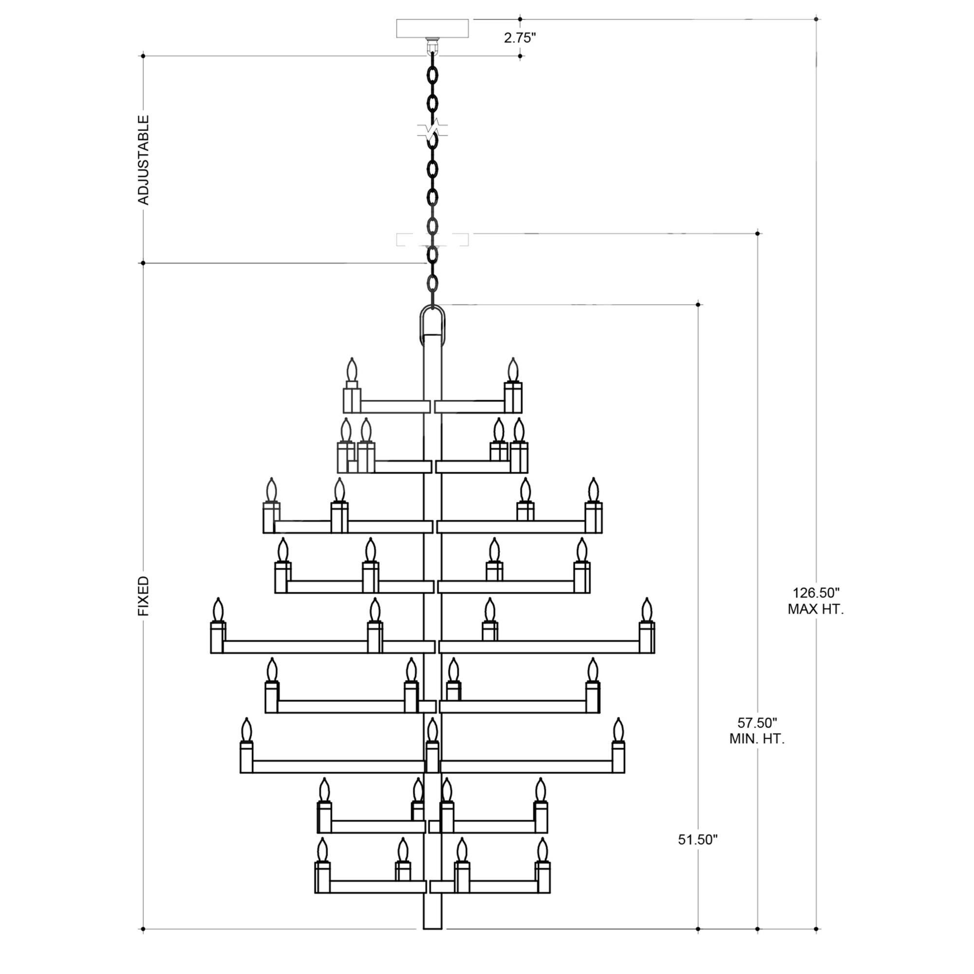 Andre 38 Inch 36 Light Chandelier by Currey and Company
