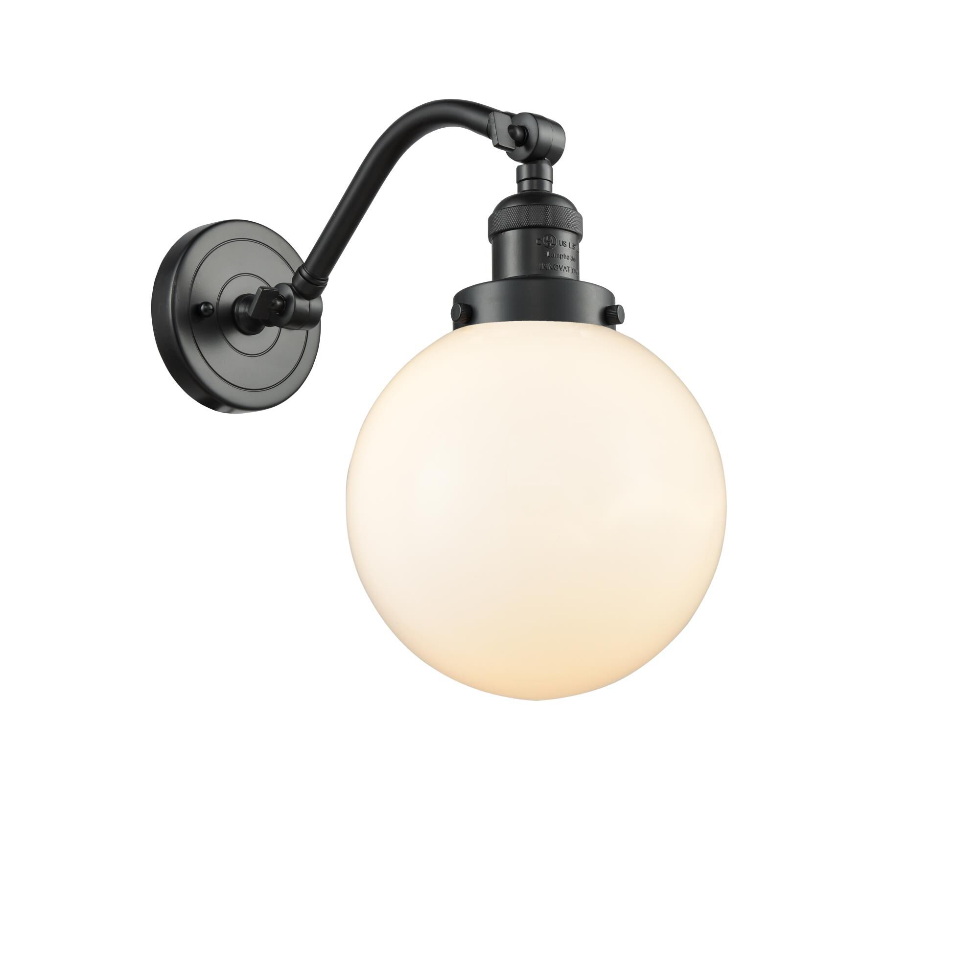 Shown in Oil Rubbed Bronze finish and Matte White Cased glass