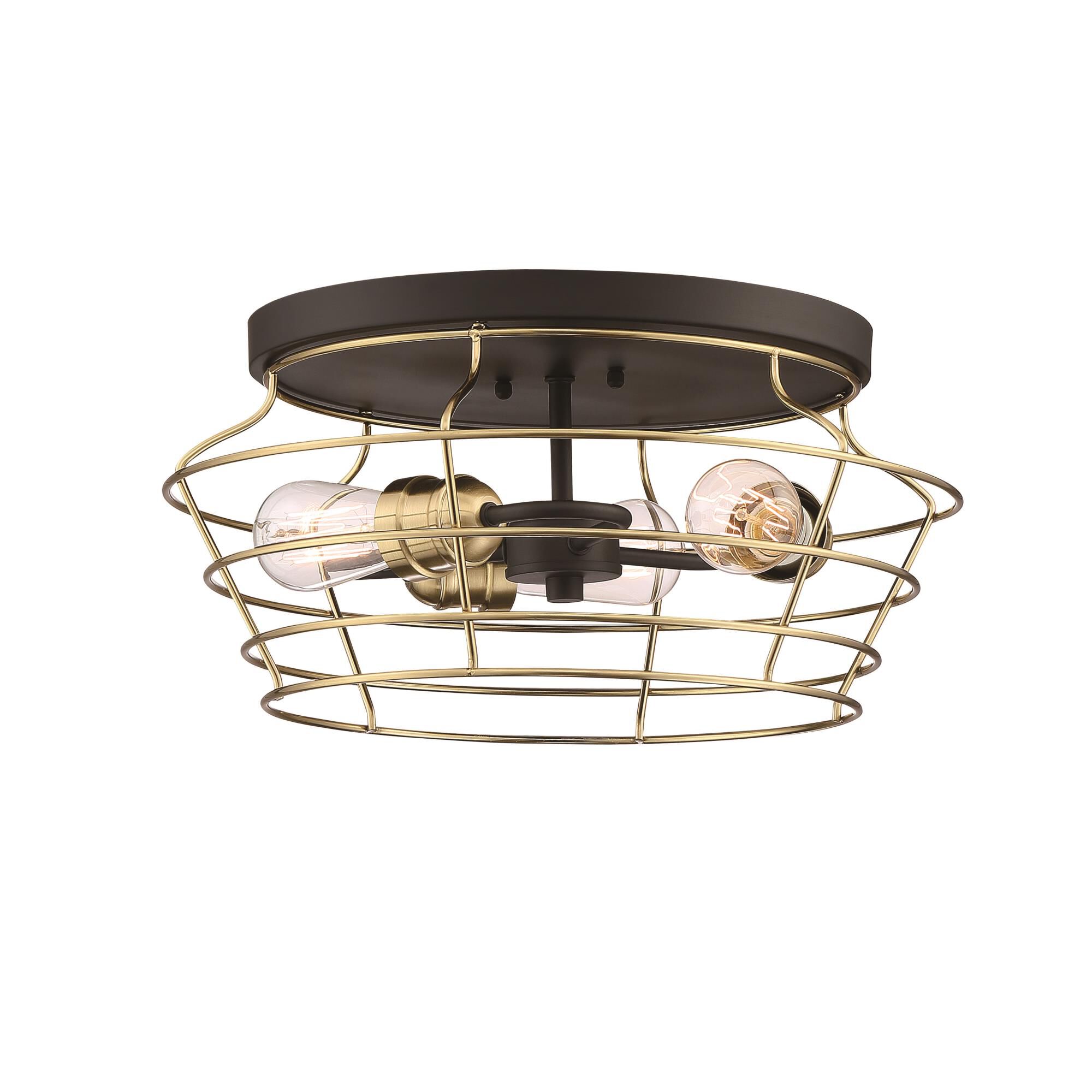 Shown in Flat Black and Satin Brass finish and Satin Brass glass and Satin Brass shade