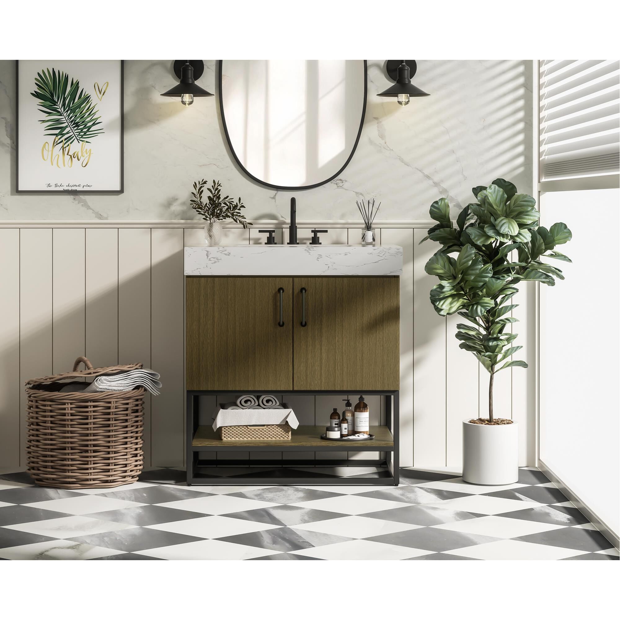 Caroline 30 Inch Bath Vanity by Elegant Dcor