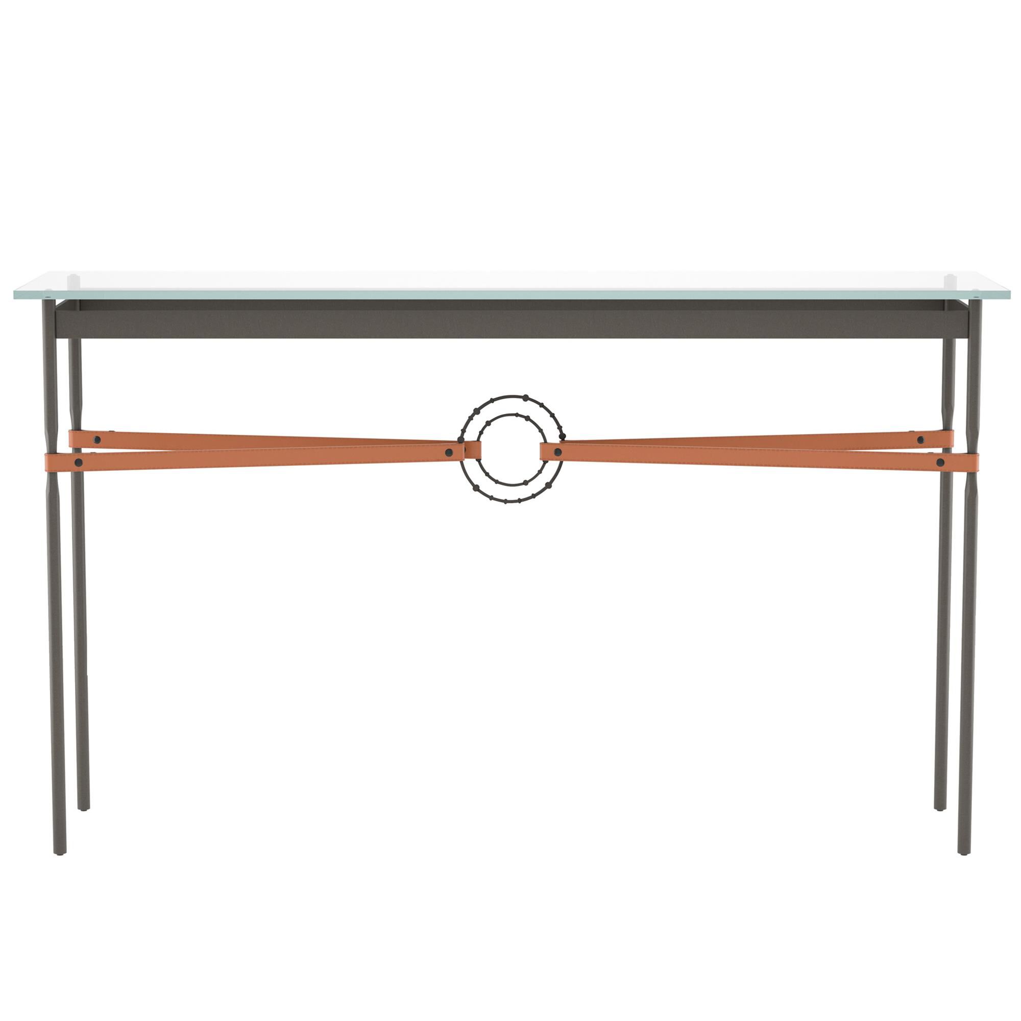 Shown in Dark Smoke finish and Oil Rubbed Bronze with Leather Chestnut  accent