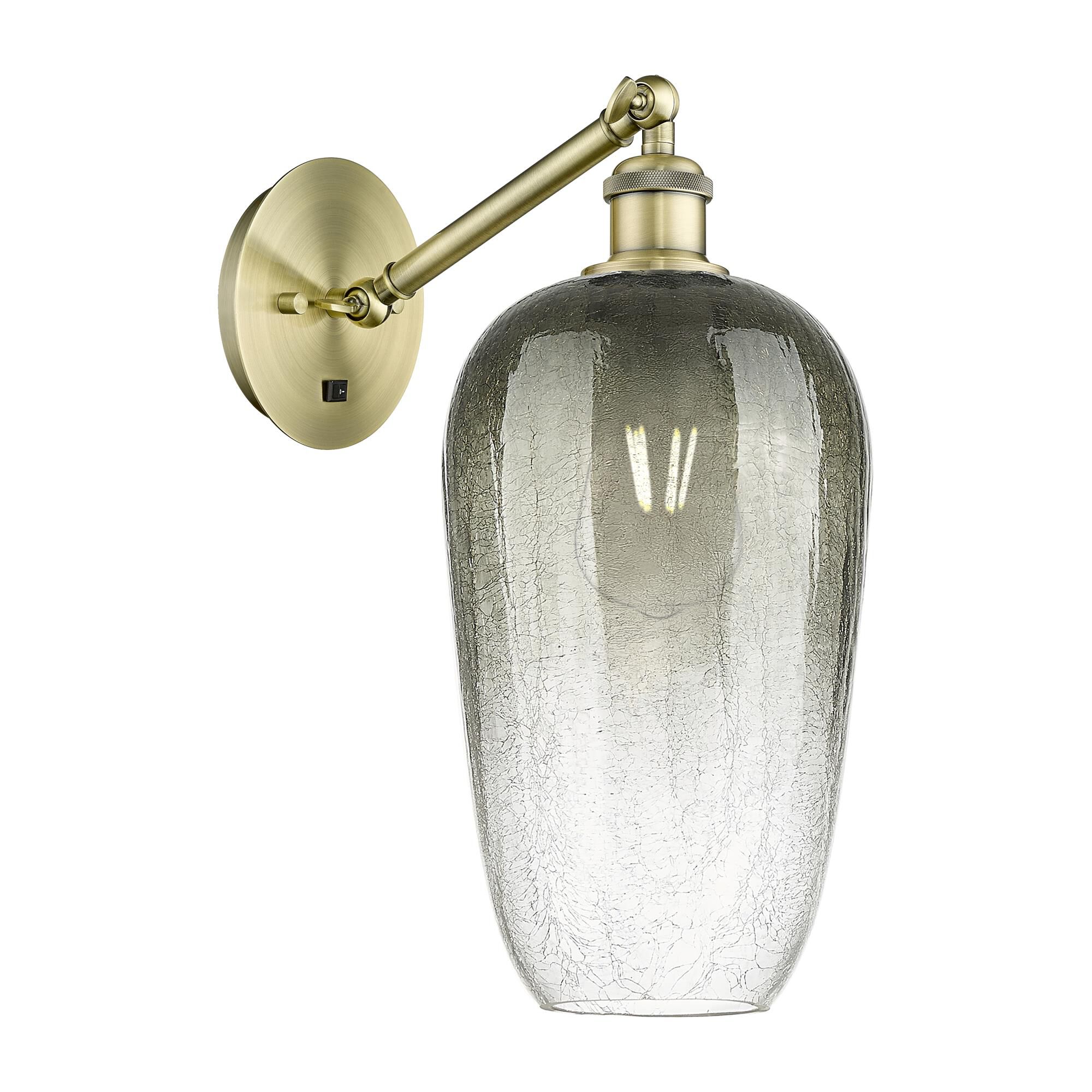 Shown in Antique Brass finish and Slate glass