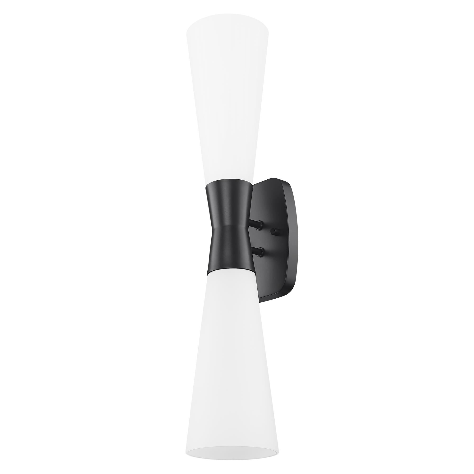 Shown in Matte Black finish and White Opal glass