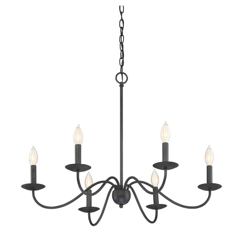 30 Inch 6 Light LED Chandelier by Meridian Lighting