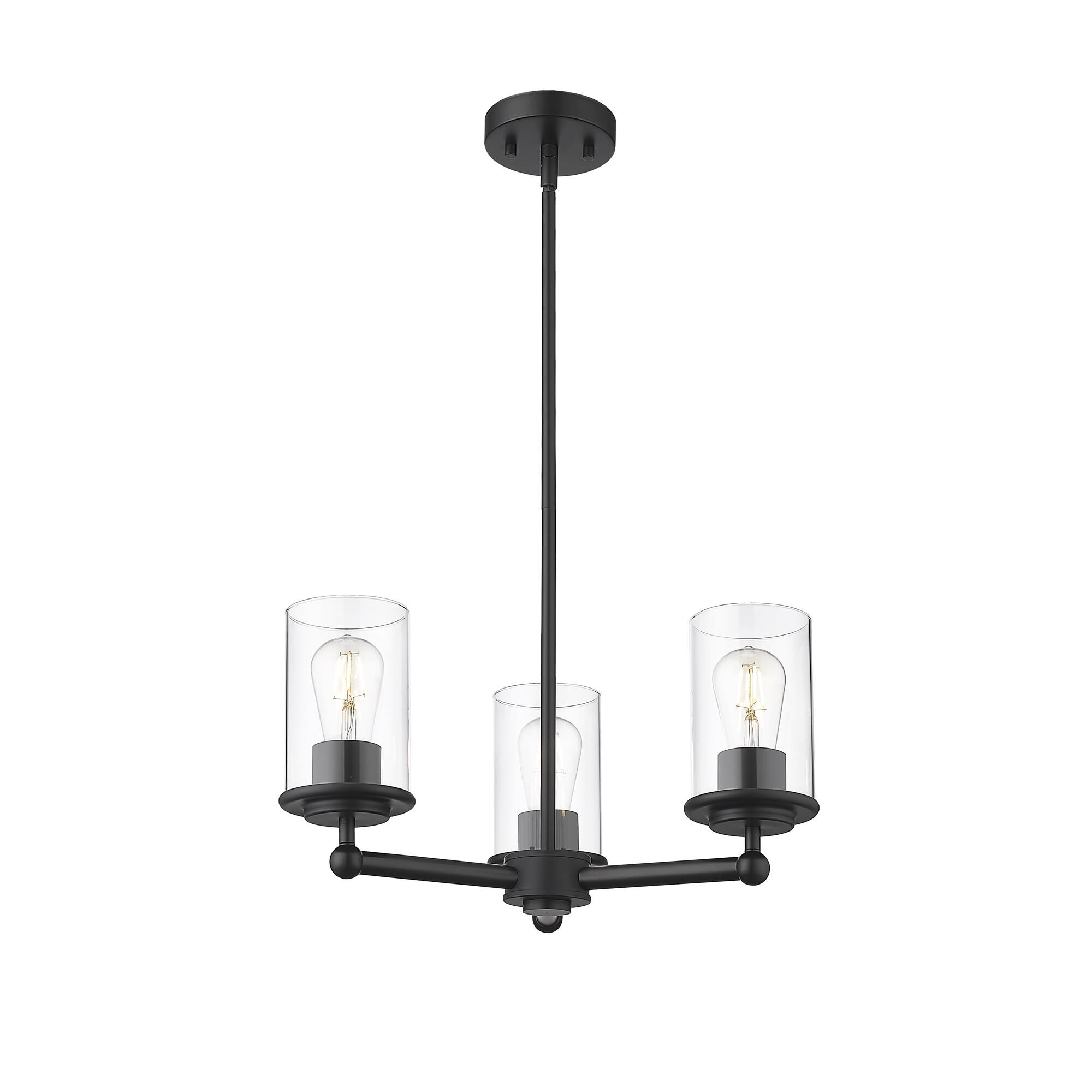 Shown in Matte Black finish and Clear glass