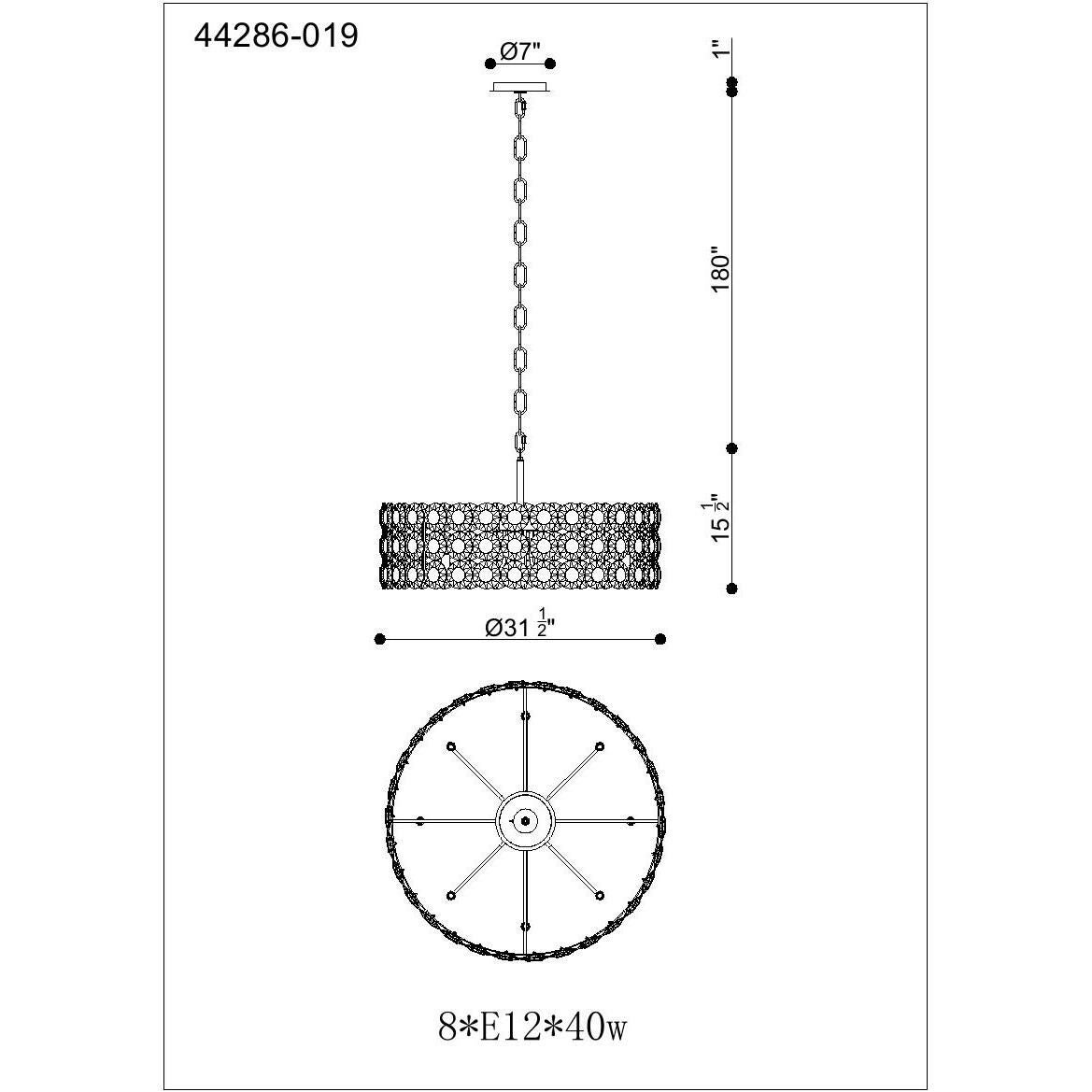 Perrene Large Pendant by Eurofase Lighting