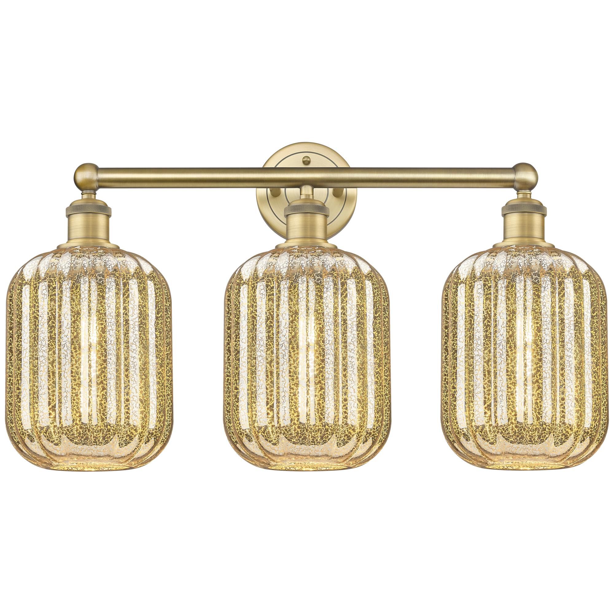 Shown in Brushed Brass finish and Mercury glass