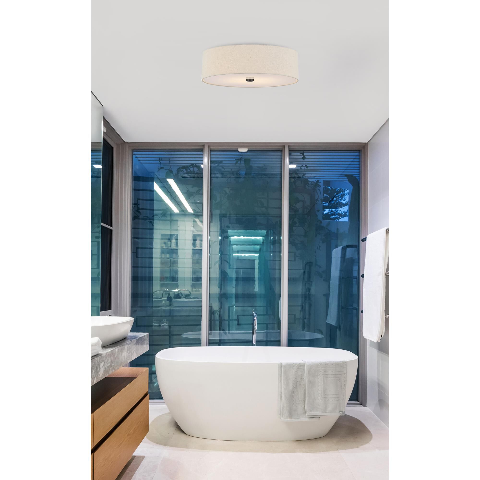 Textile - Classic 30 Inch Flush Mount by Justice Design Group