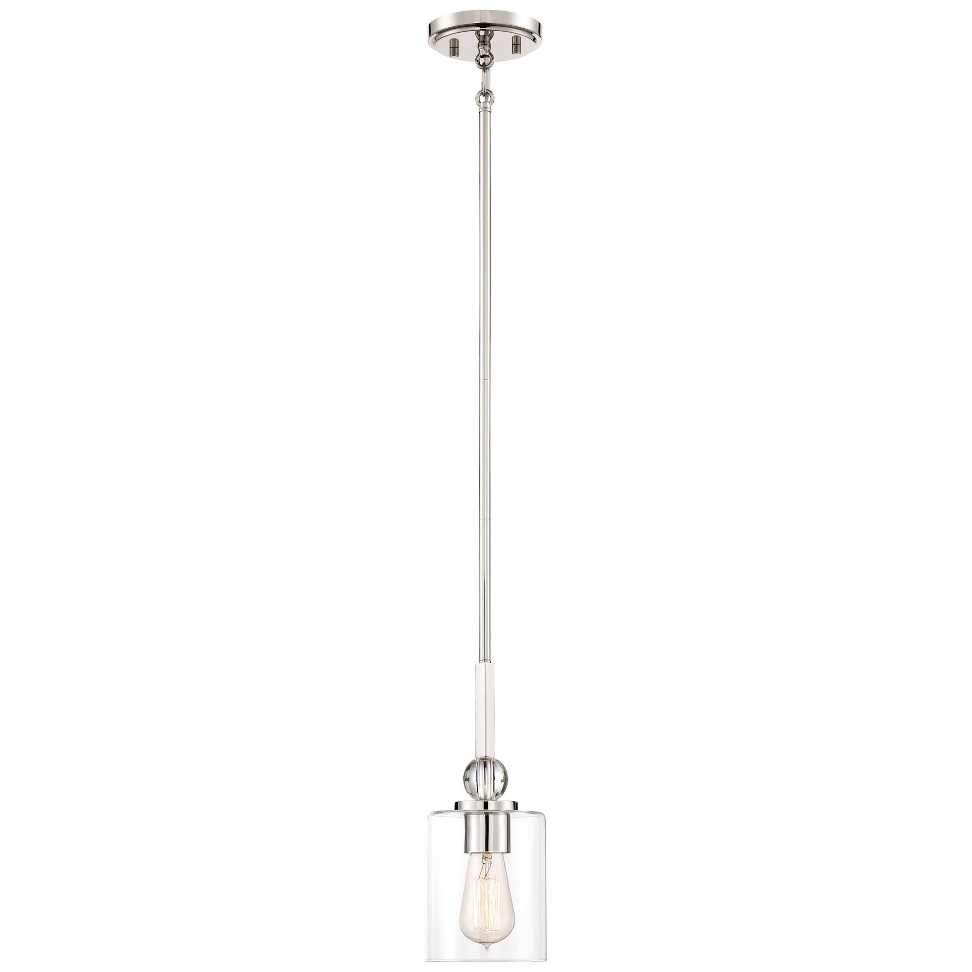 Shown in Polished Nickel finish and Clear glass