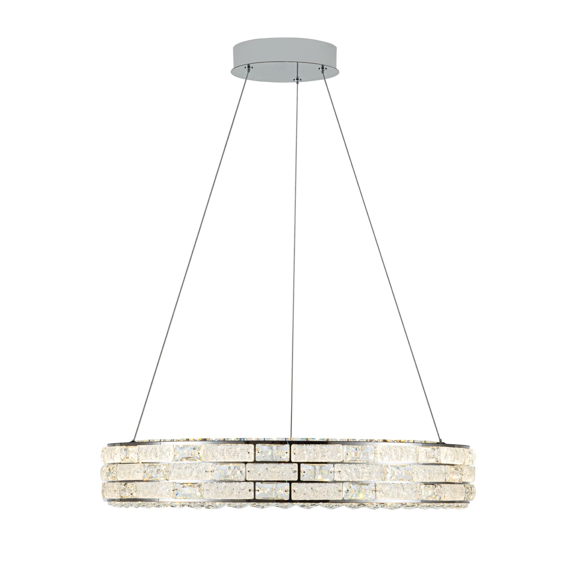 Shown in Chrome finish and Crystal glass