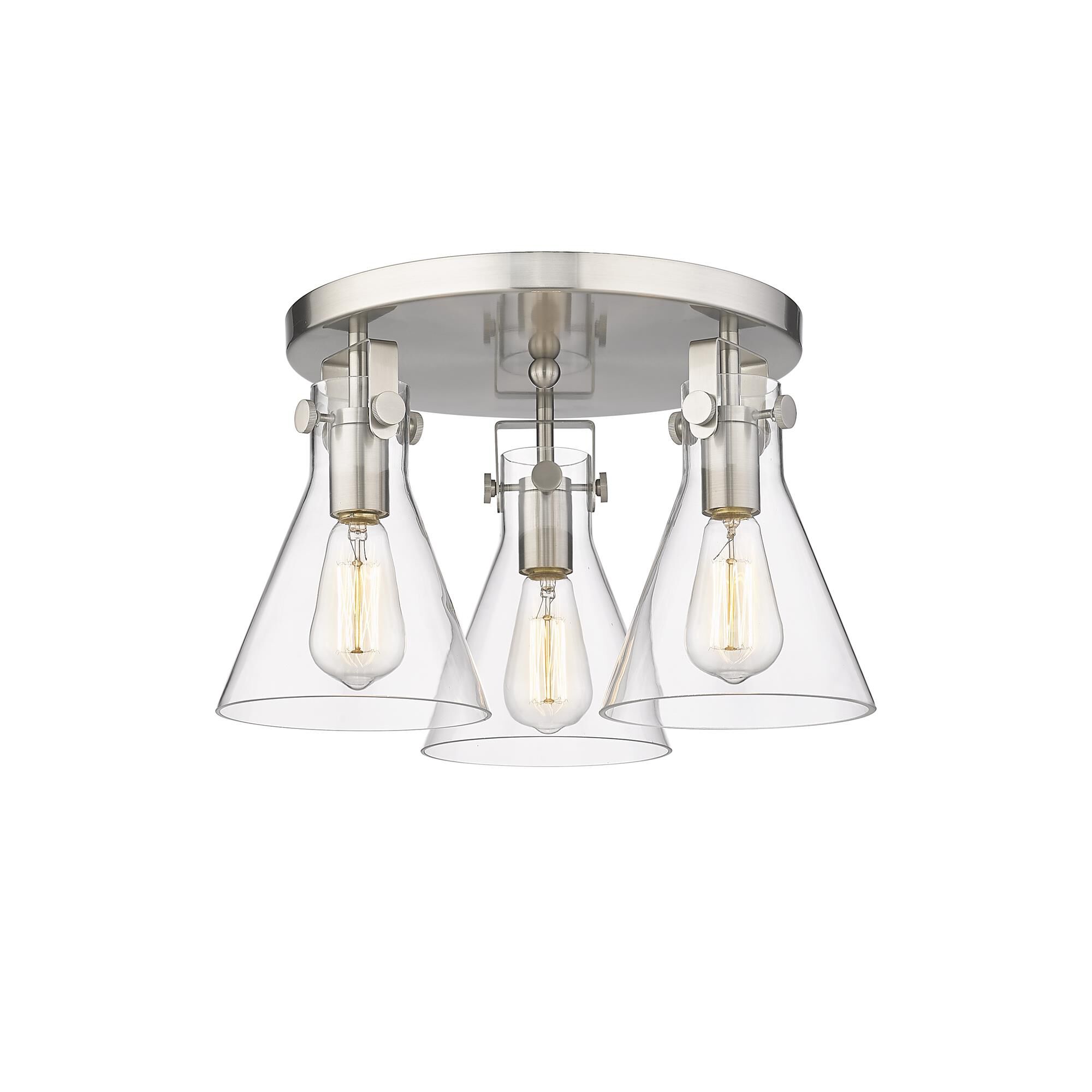 Shown in Satin Nickel finish and Clear glass
