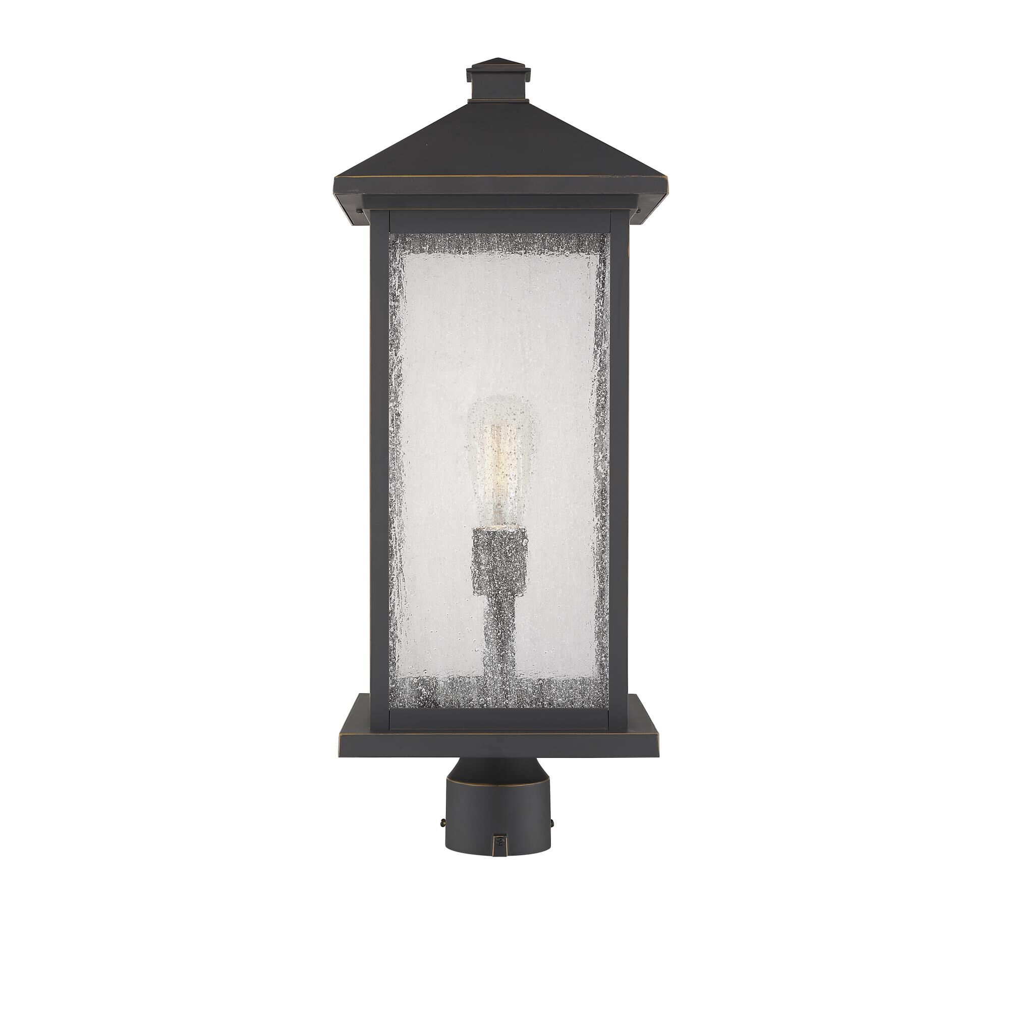 Shown in Oil Rubbed Bronze finish and Glass shade