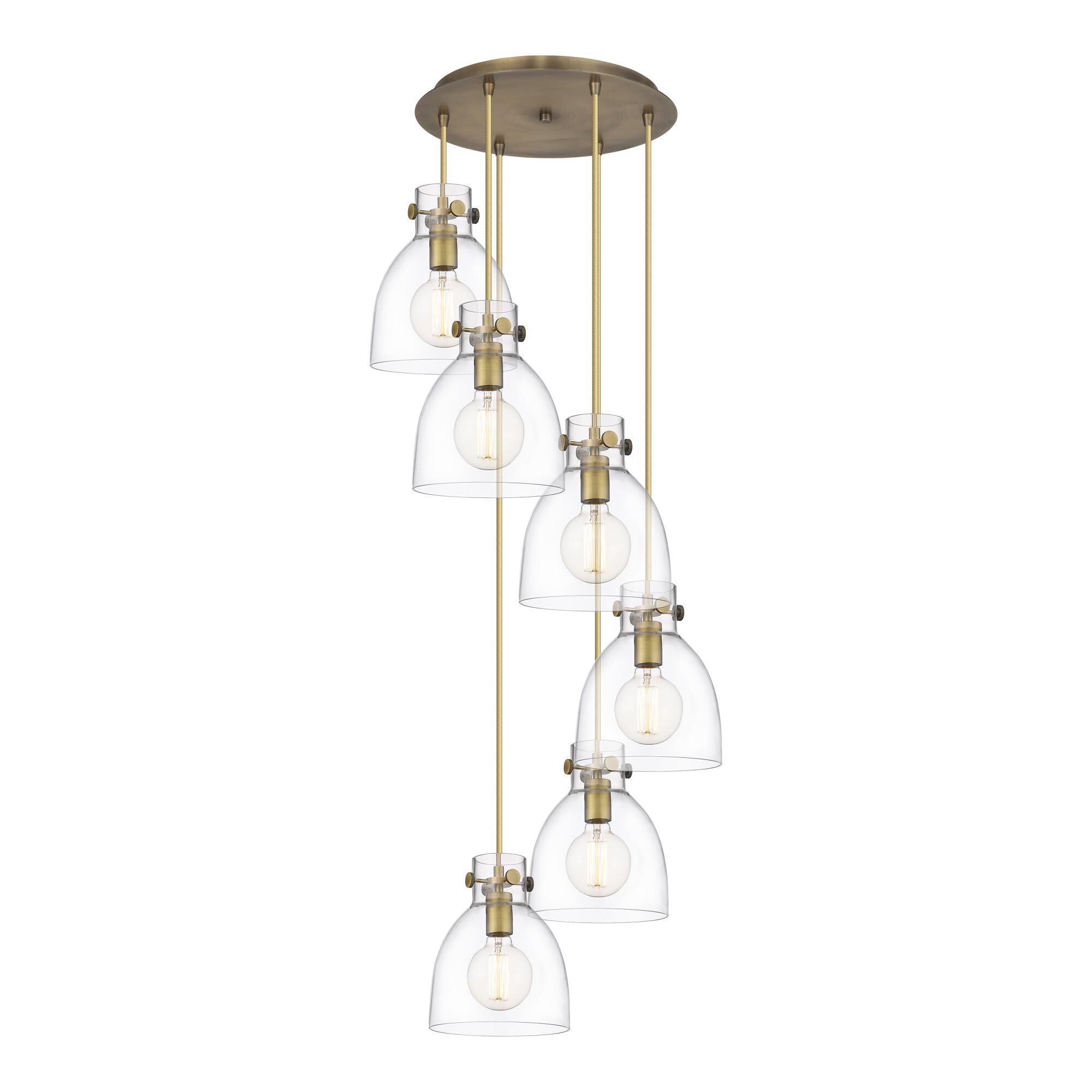 Shown in Brushed Brass finish and Clear glass and Clear Glass shade