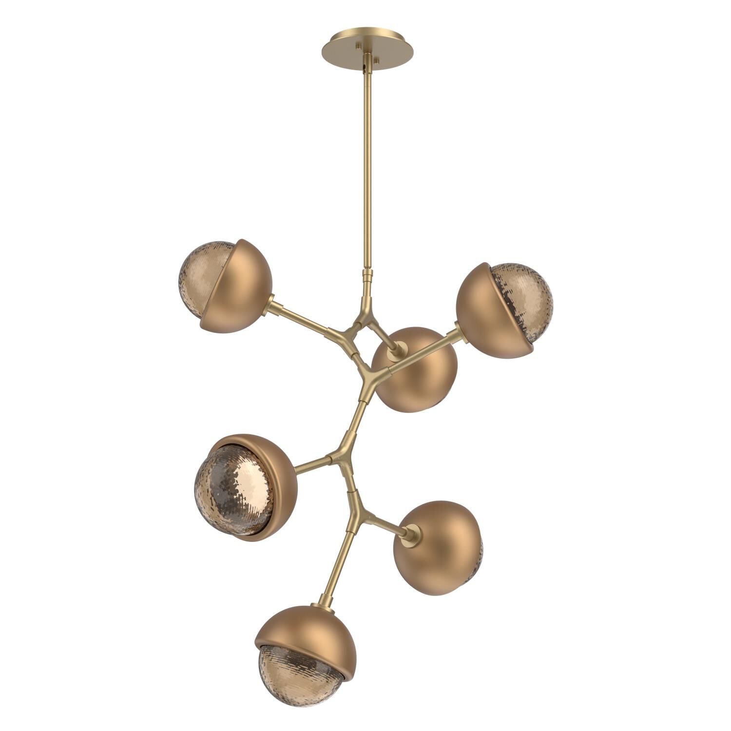 Shown in Gilded Brass finish and Bronze glass and Novel Brass accent