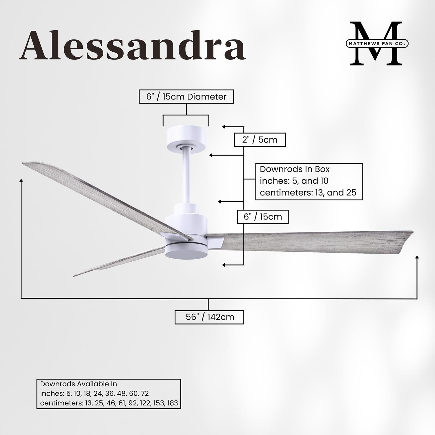 Alessandra 56 Inch Ceiling Fan by Matthews Fan Company