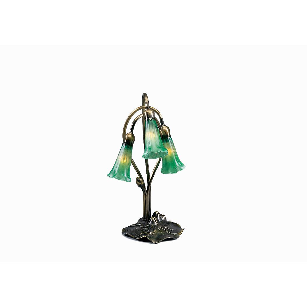 Shown in Mahogany Bronze finish and Emerald Green glass