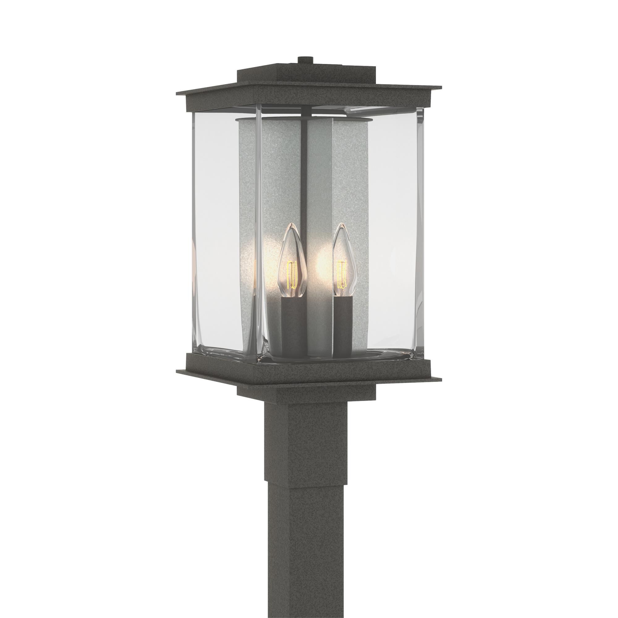 Shown in Coastal Natural Iron finish and Clear glass and Translucent Vintage Platinum accent