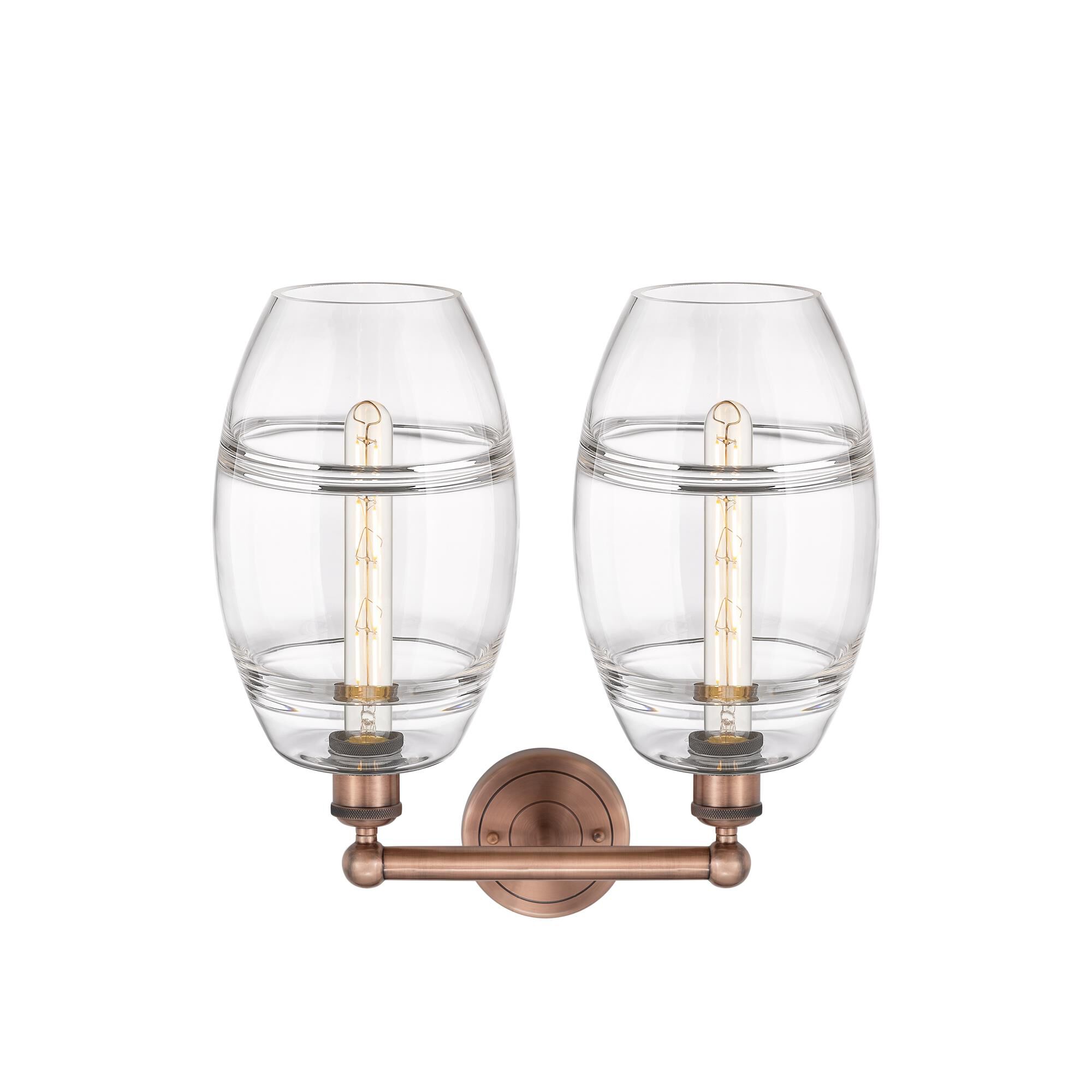 Shown in Antique Copper finish and Clear glass
