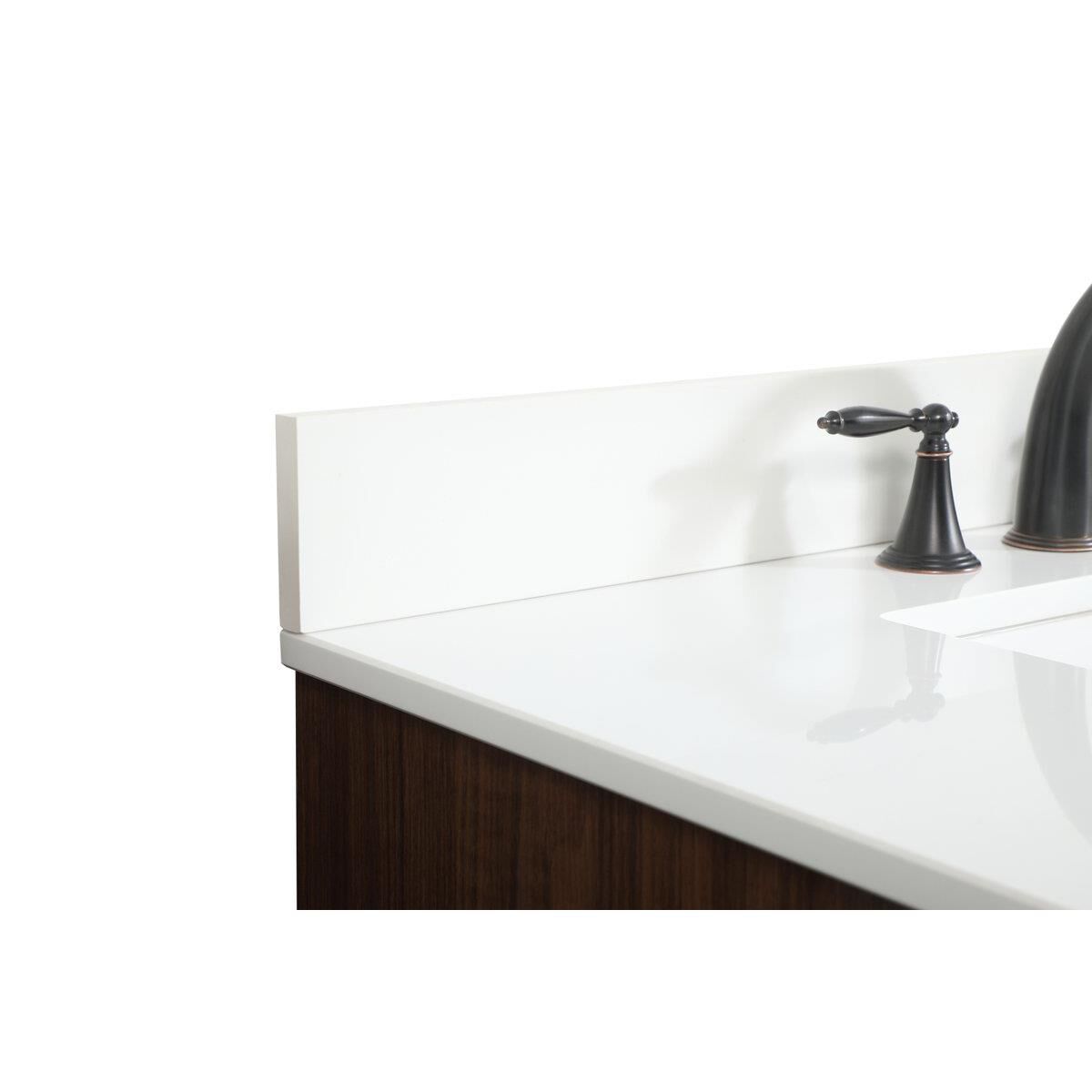 Shown in Walnut finish and With Backsplash accent